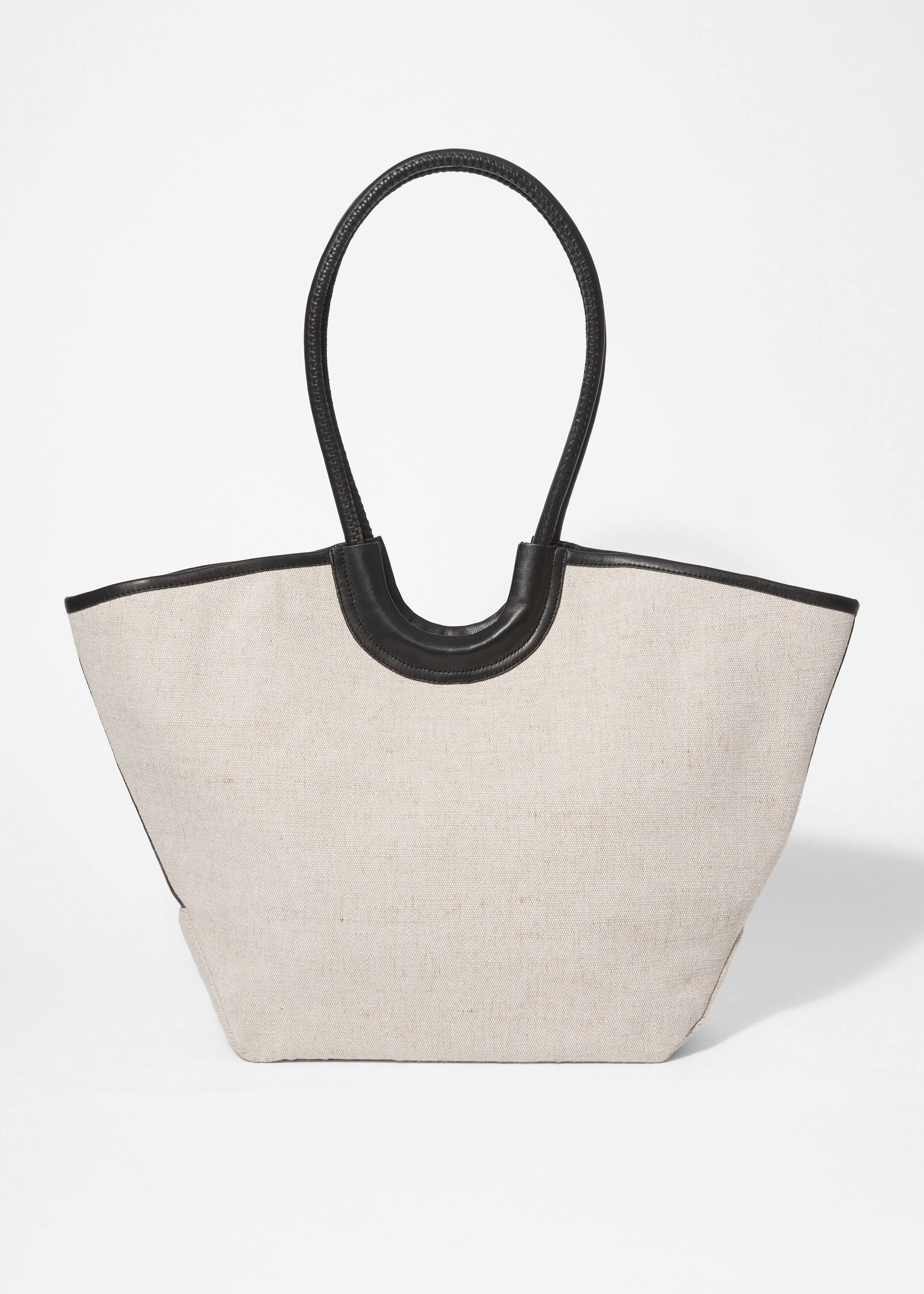 Ver imagem maior: Saco tote de juta com detalhes em pele - Creme - SENHORA | H&M PT 2