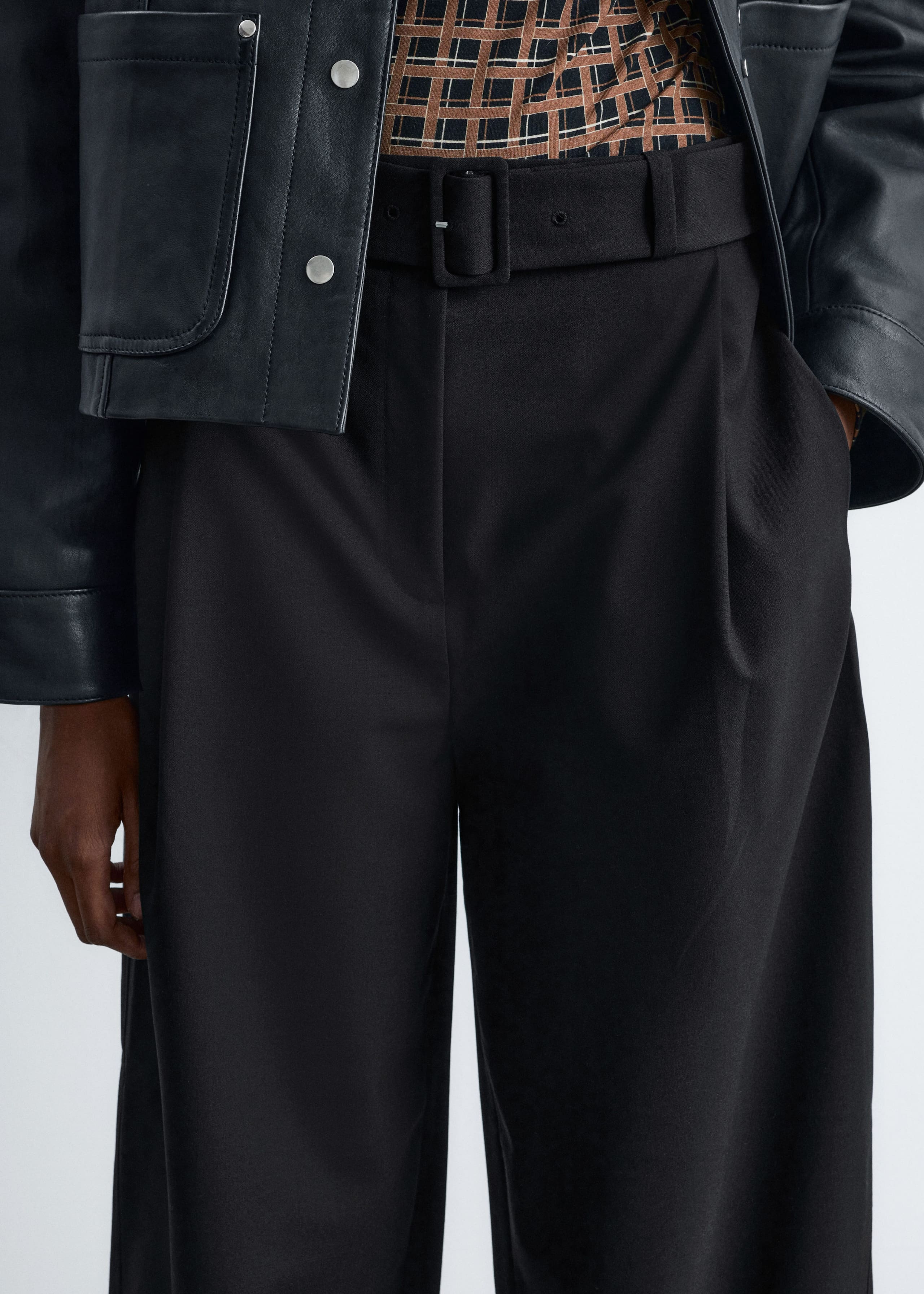 Image of Tailored Barrel-Leg Trousers