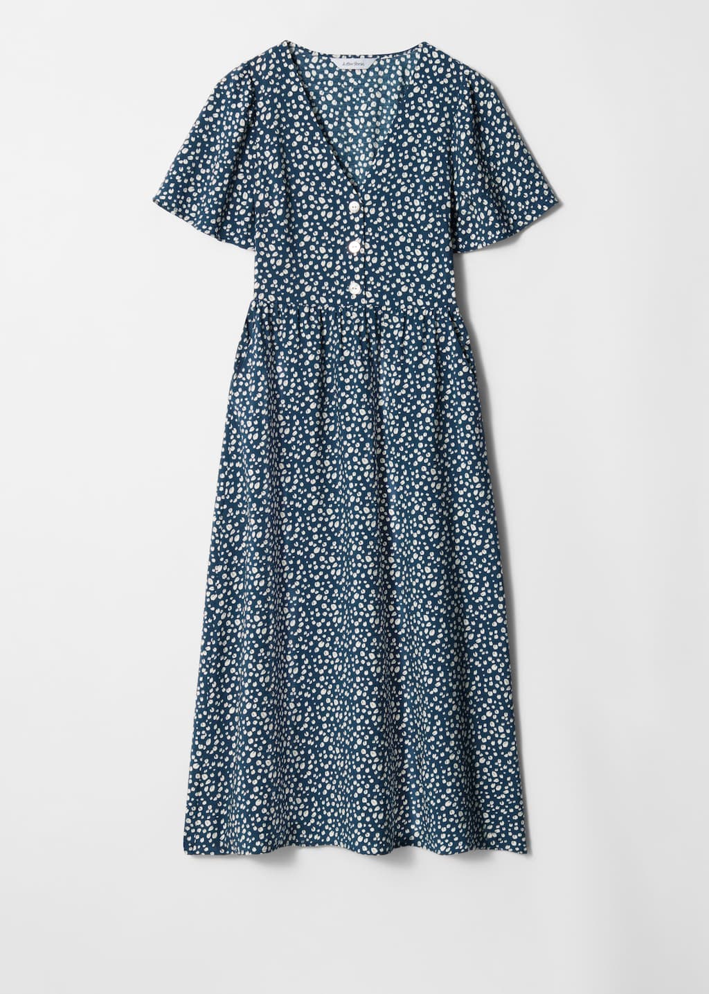 Image of Vestido midi con escote en pico