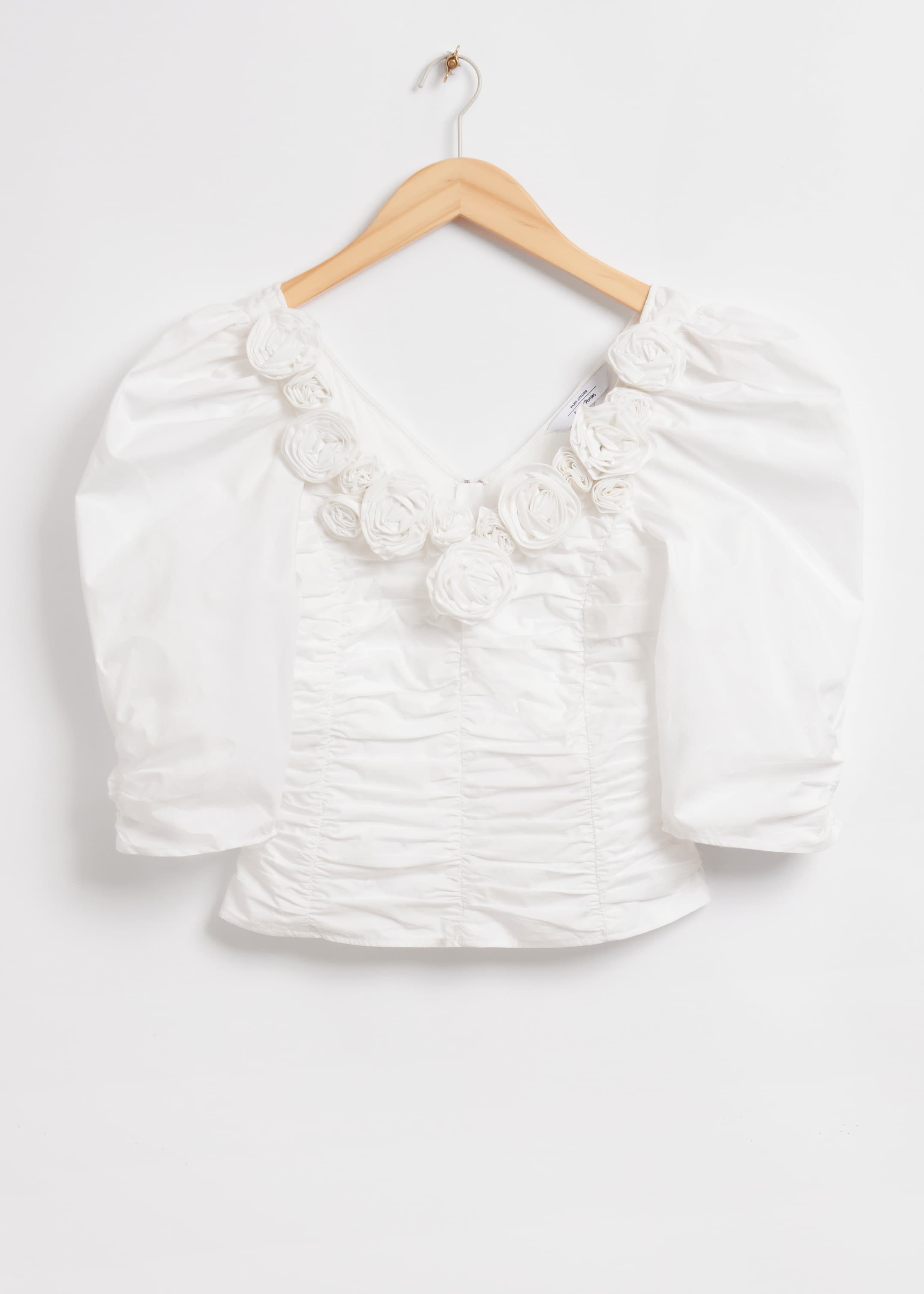 View larger image: Rose Adorned Balloon Sleeve Blouse - White - Ladies | H&M GB 1