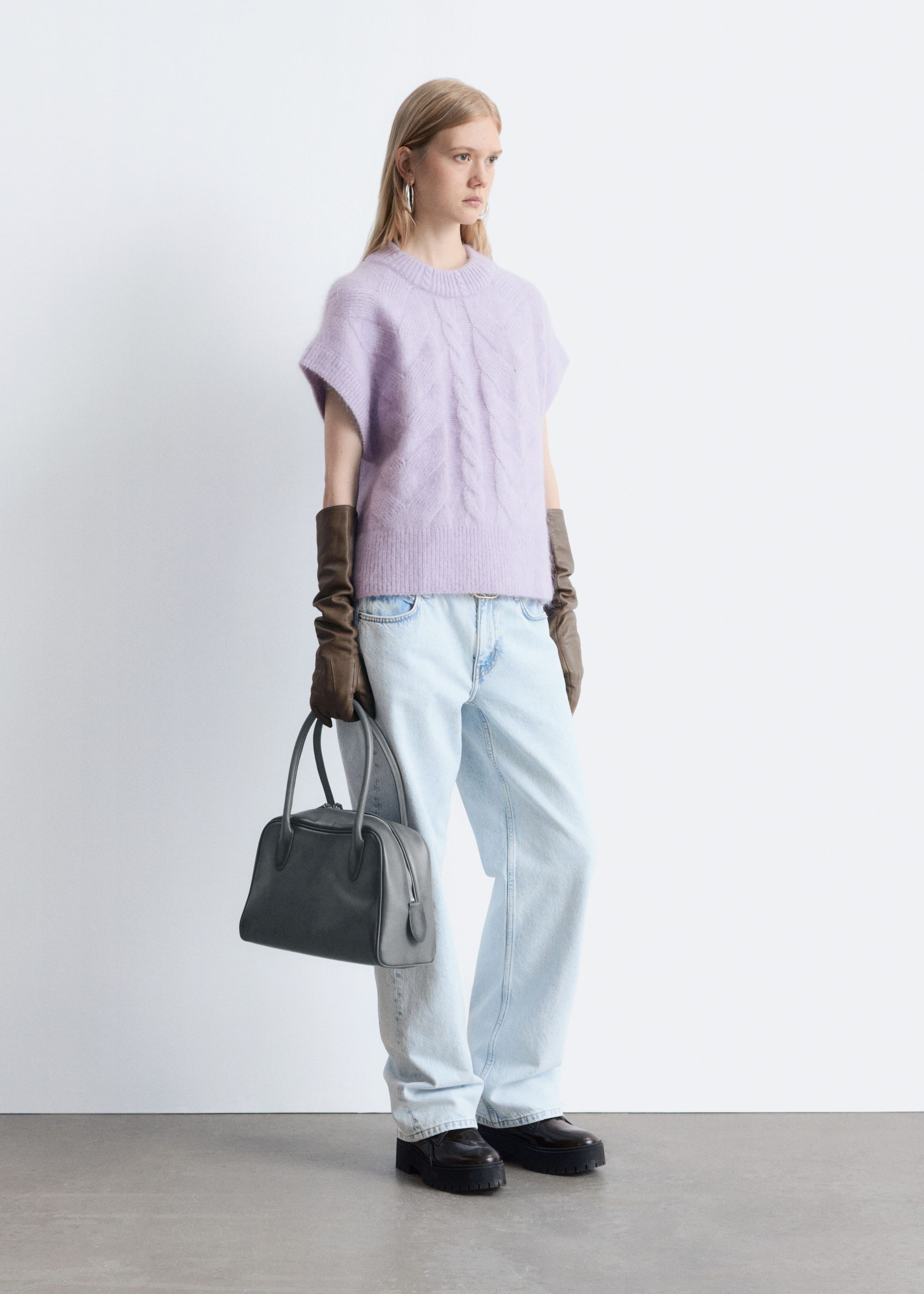 Image of Cable-Knit Mohair-Blend Vest