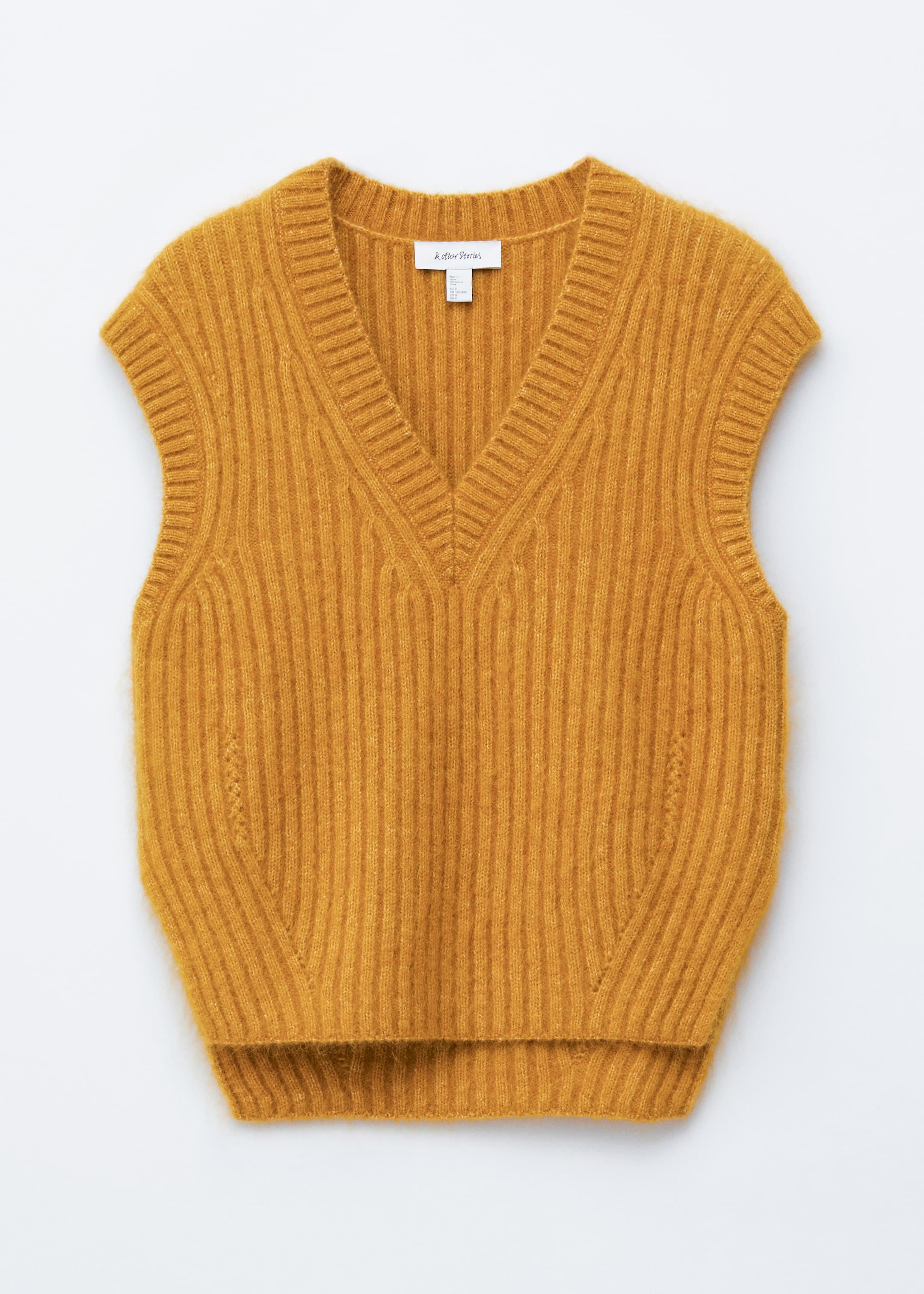 Grotere afbeelding bekijken: Gebreid vest van een mohairmix met V-hals - Mosterdgeel - DAMES | H&M NL 6