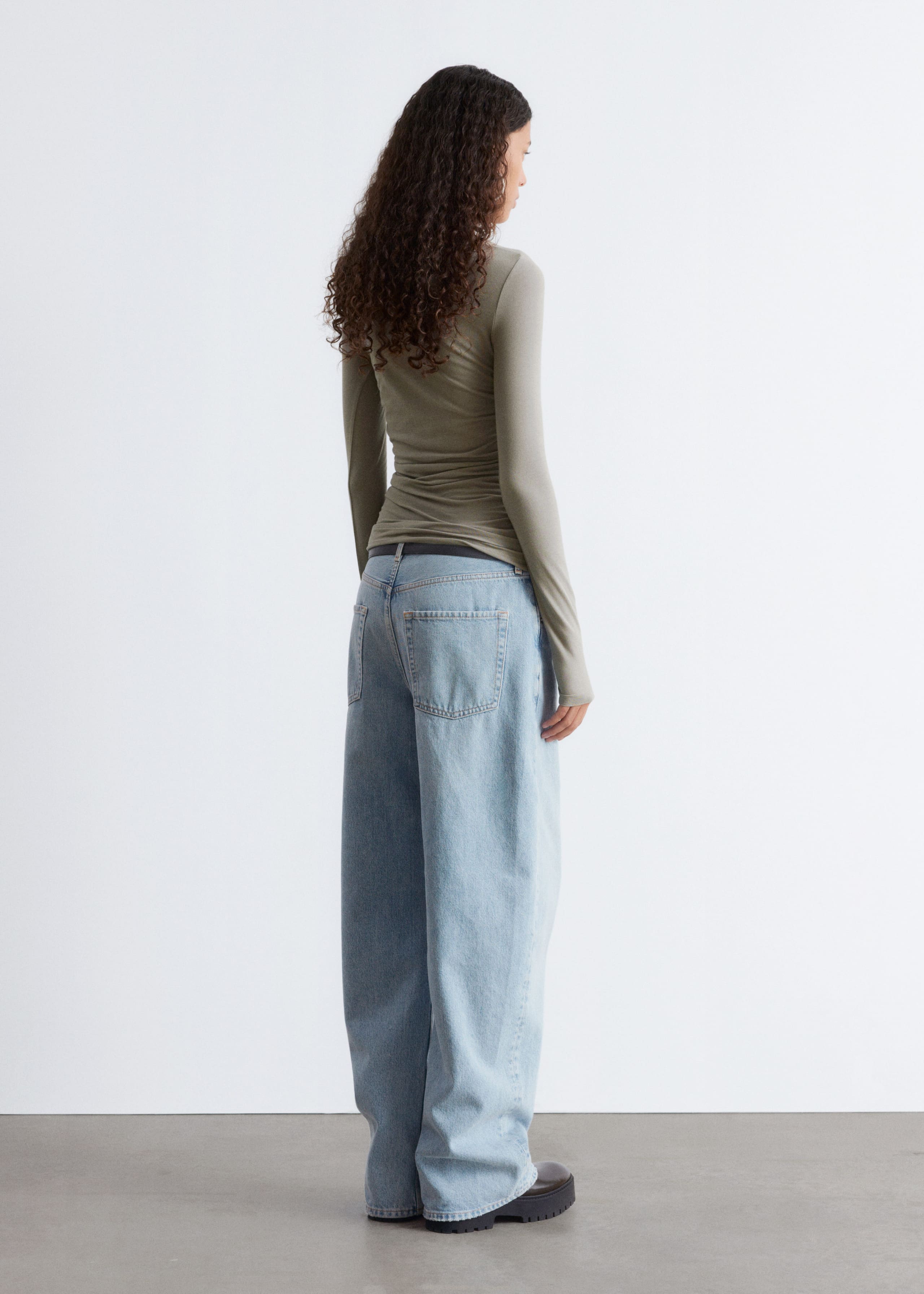 Image of Ruched Boatneck Top