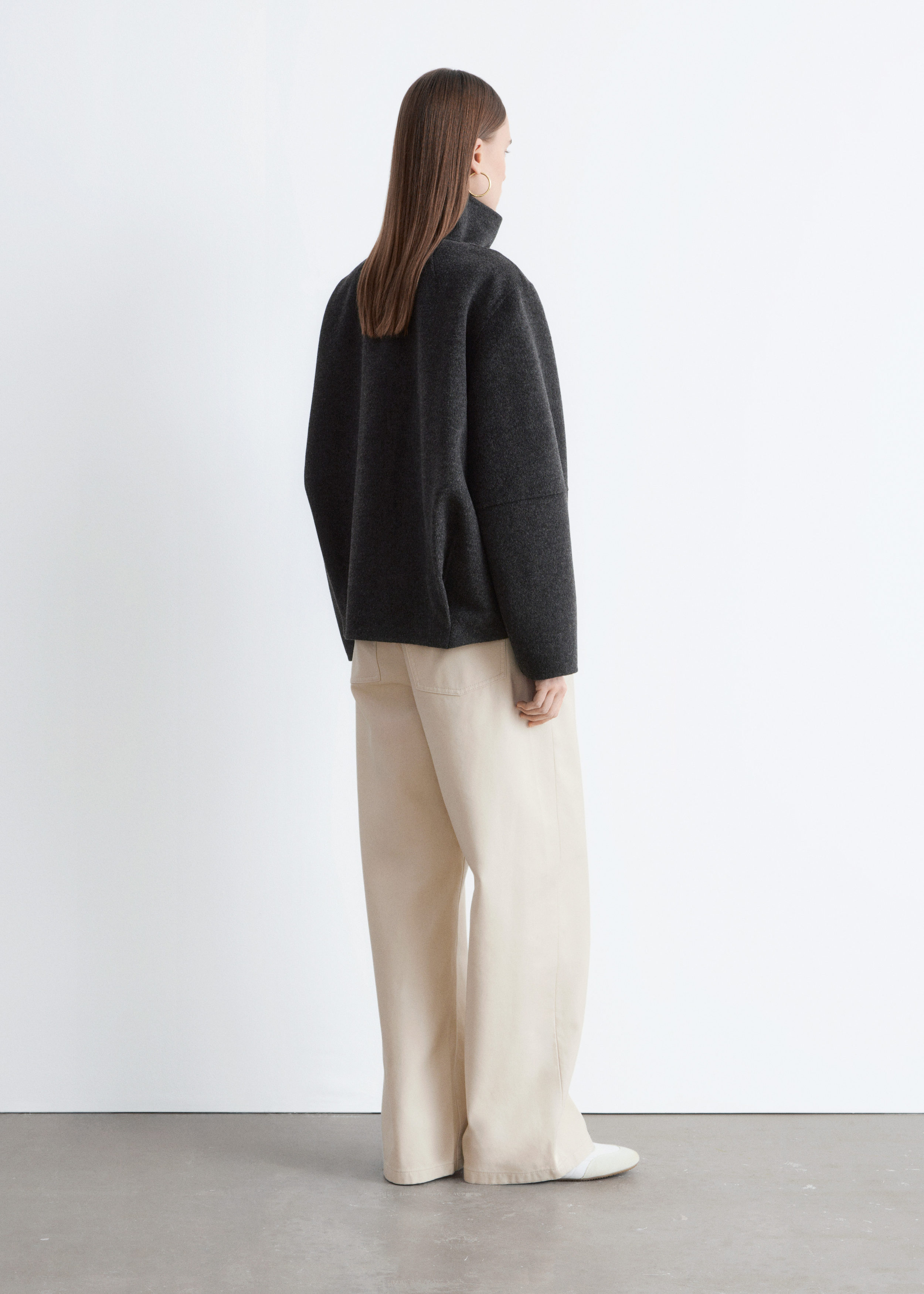 Zip-Up Wool Jacket - Dark Grey - Jackets - & Other Stories US