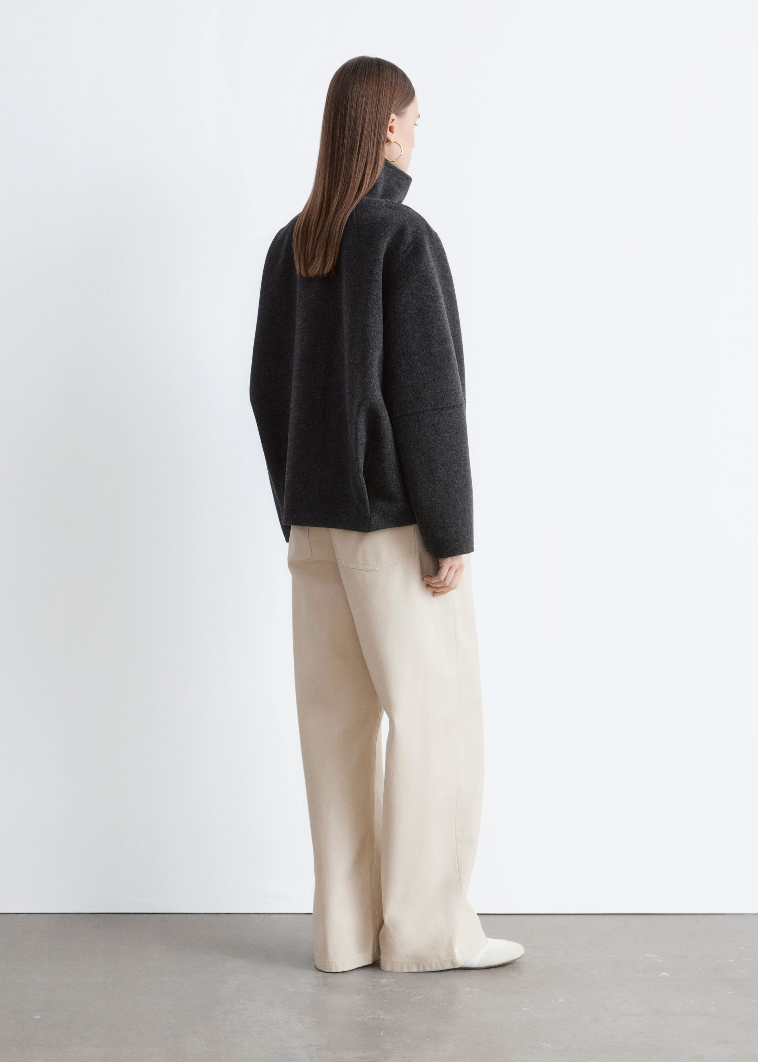 Image of Zip-Up Wool Jacket