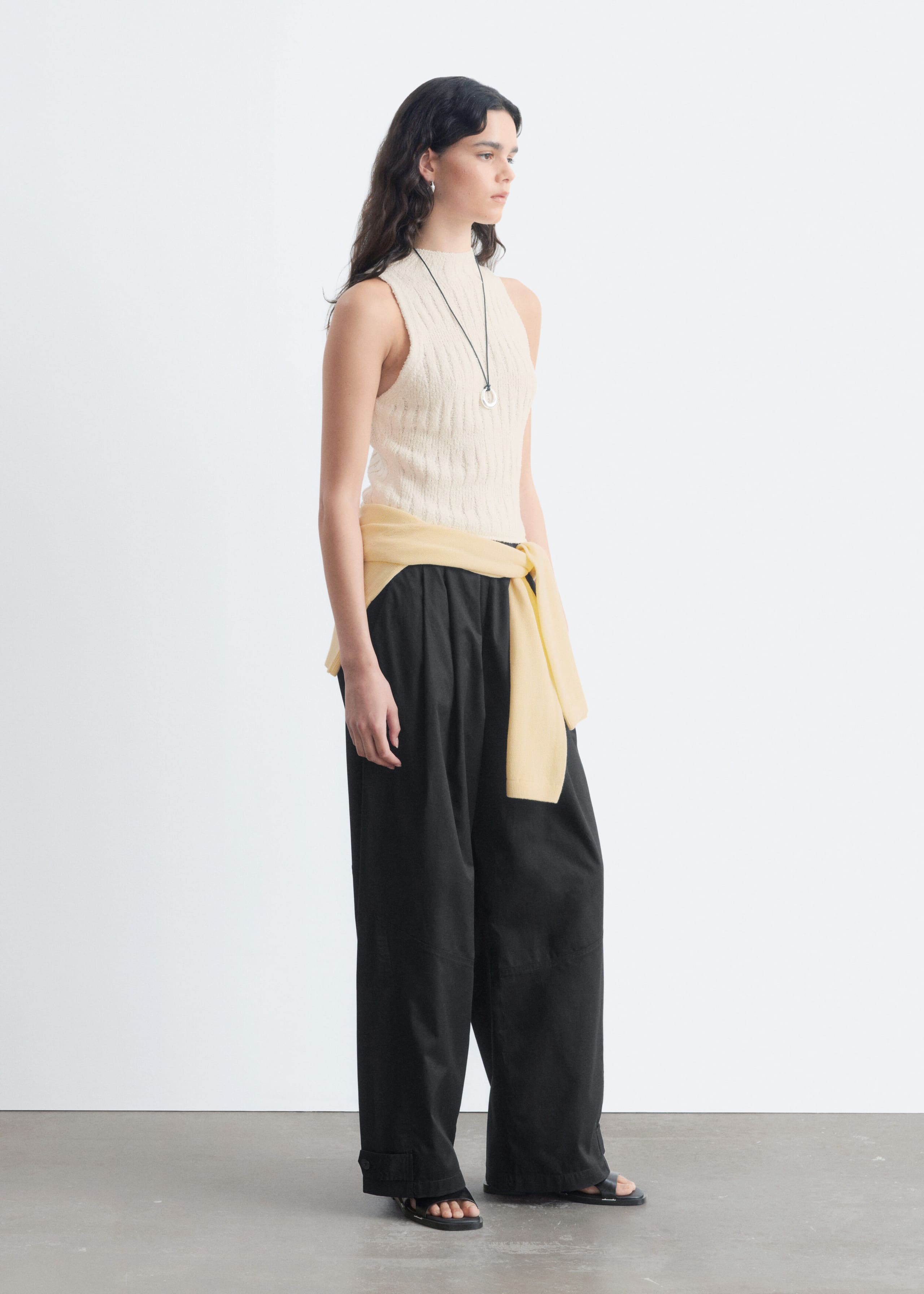 Pull-On Parachute Trousers - Black - Lookbook