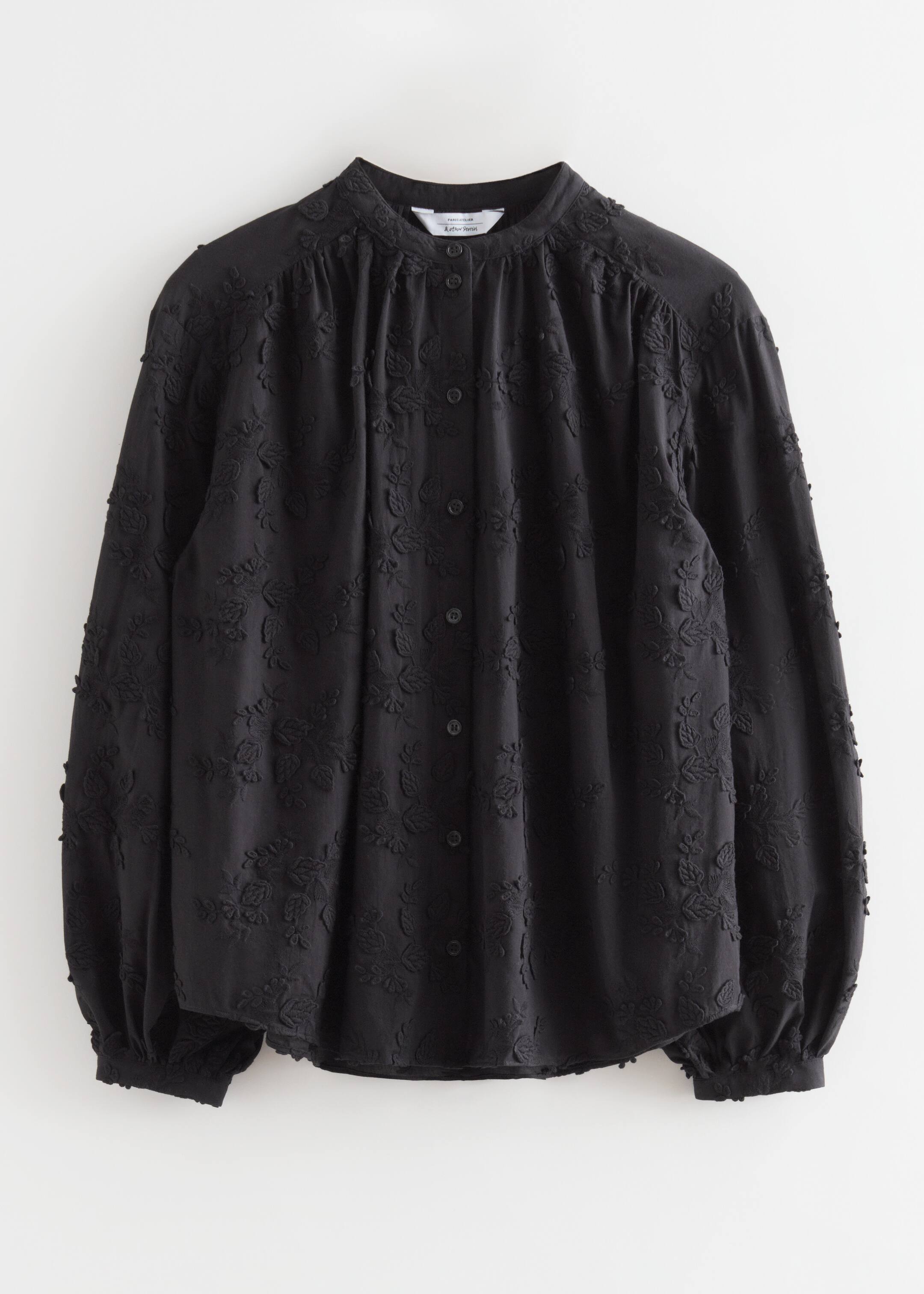 Ver imagem maior: Blusa volumosa com aplicações florais - Black - SENHORA | H&M PT 6