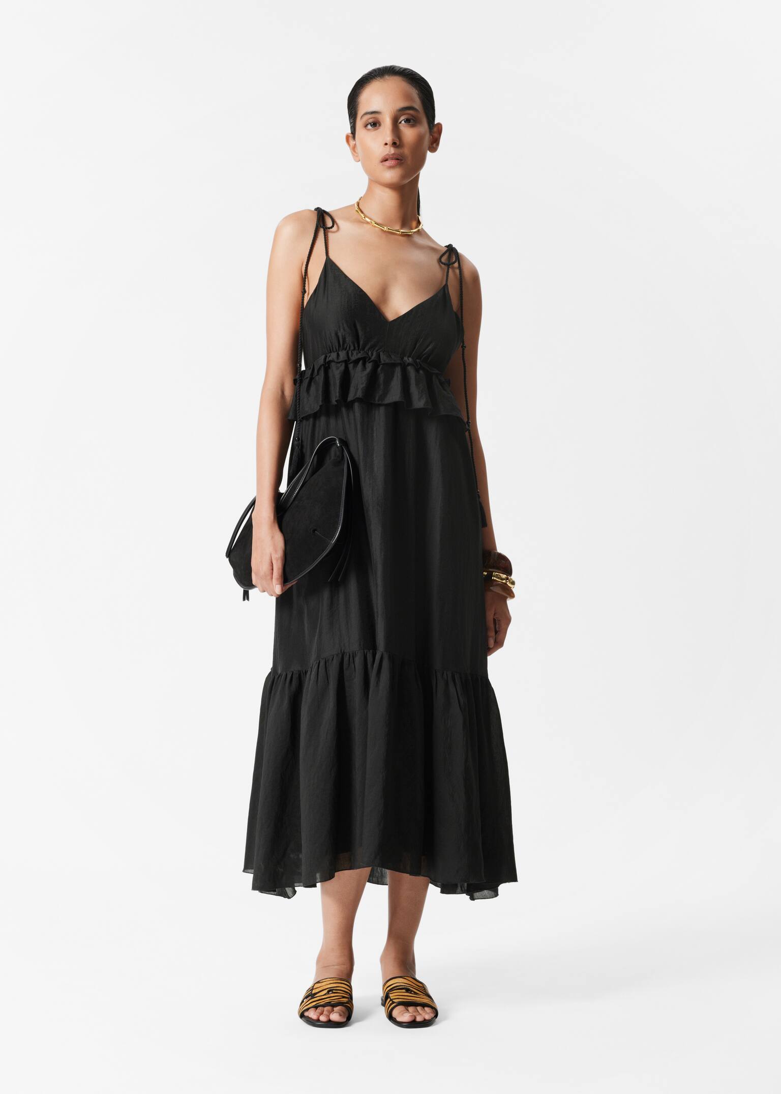 Strappy Midi Dress - Black