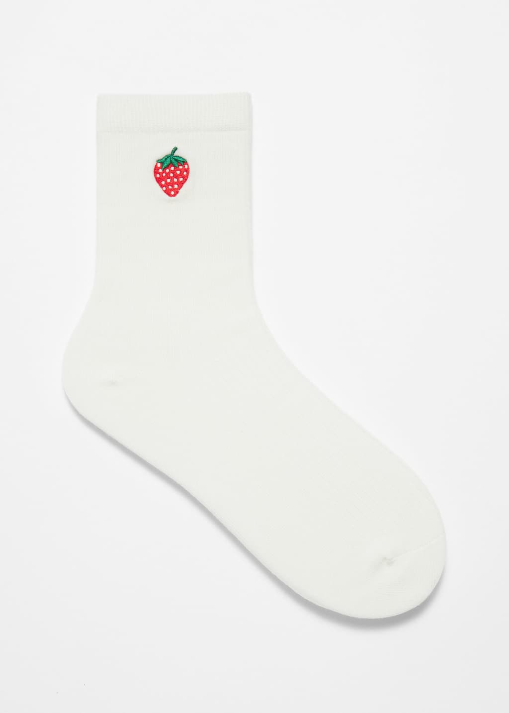 Embroidered Ankle Socks - Black - Still Life