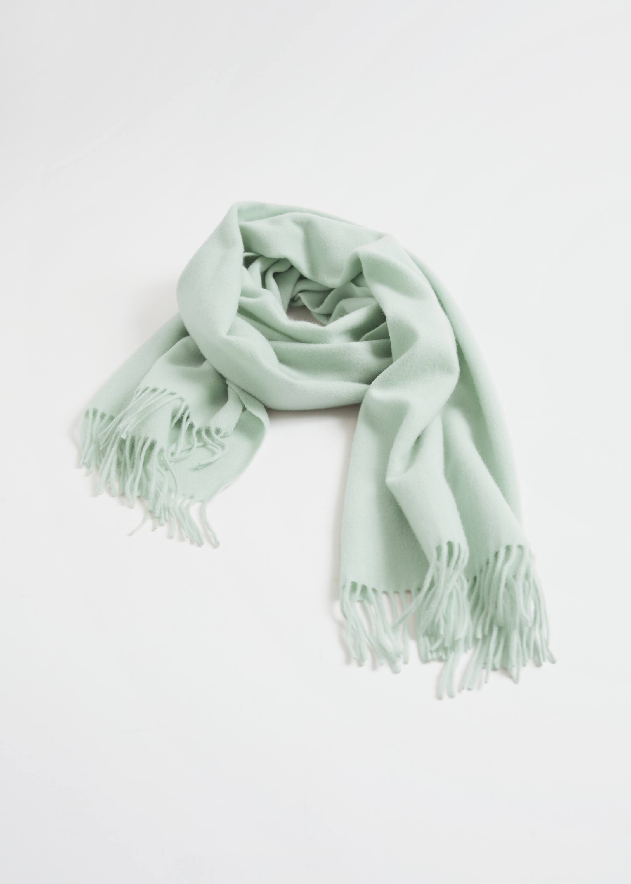 Zobacz większy obraz: Wełniany szal z frędzlami - Pistachio - ONA | H&M PL 1