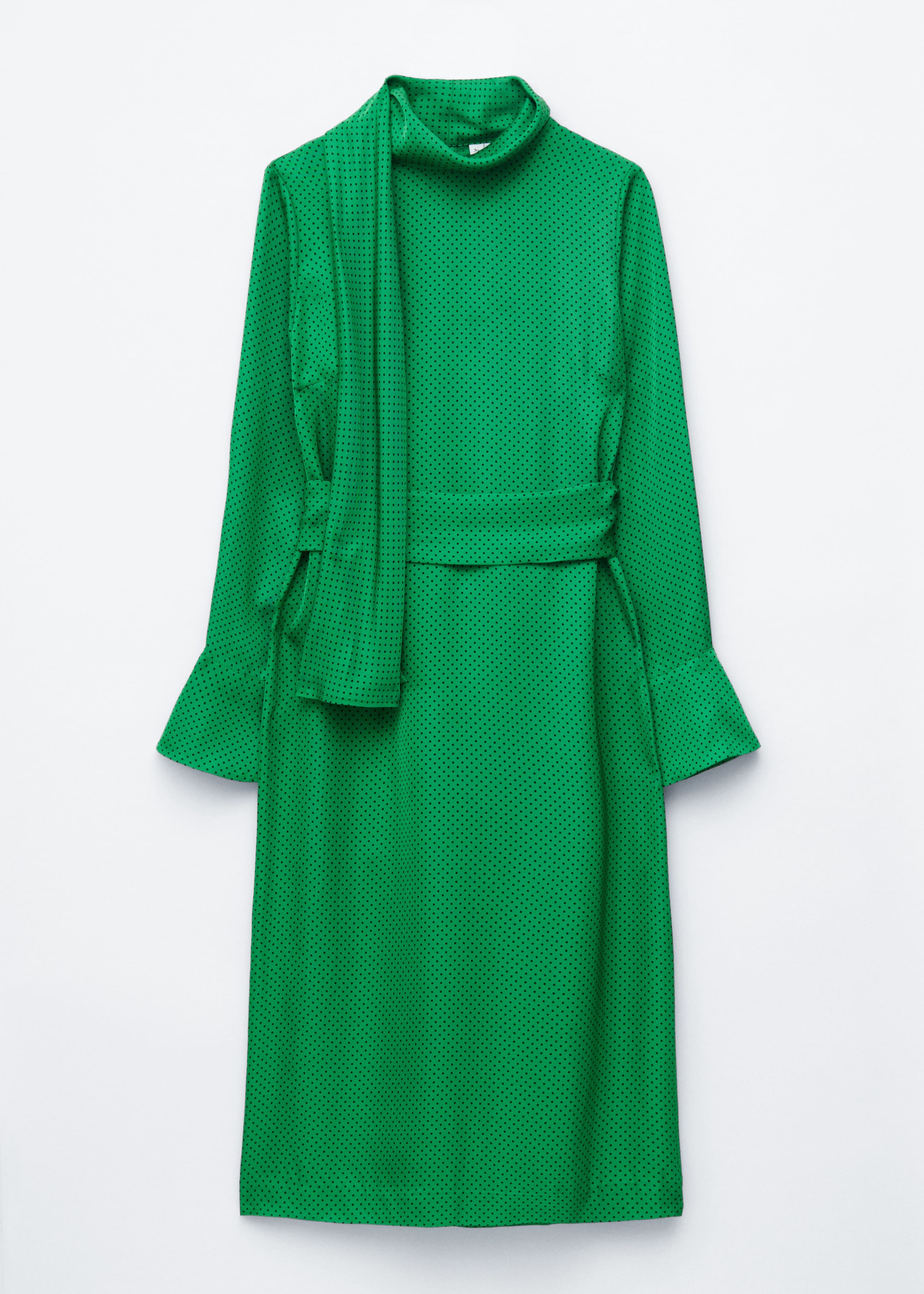 Image of Scarf-Neck Midi Dress