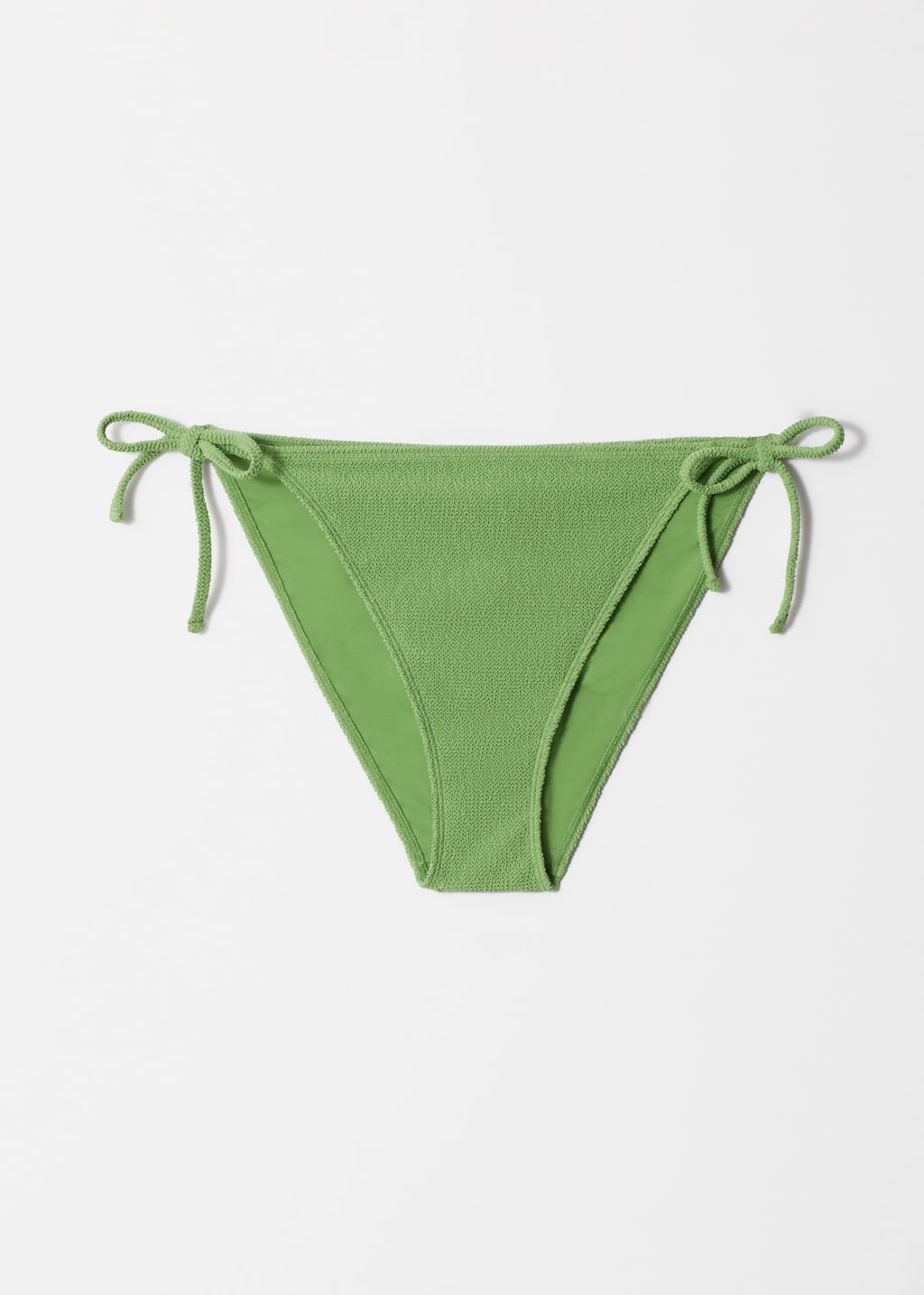 Textured Tie-Detail Bikini Briefs - Black - Still Life