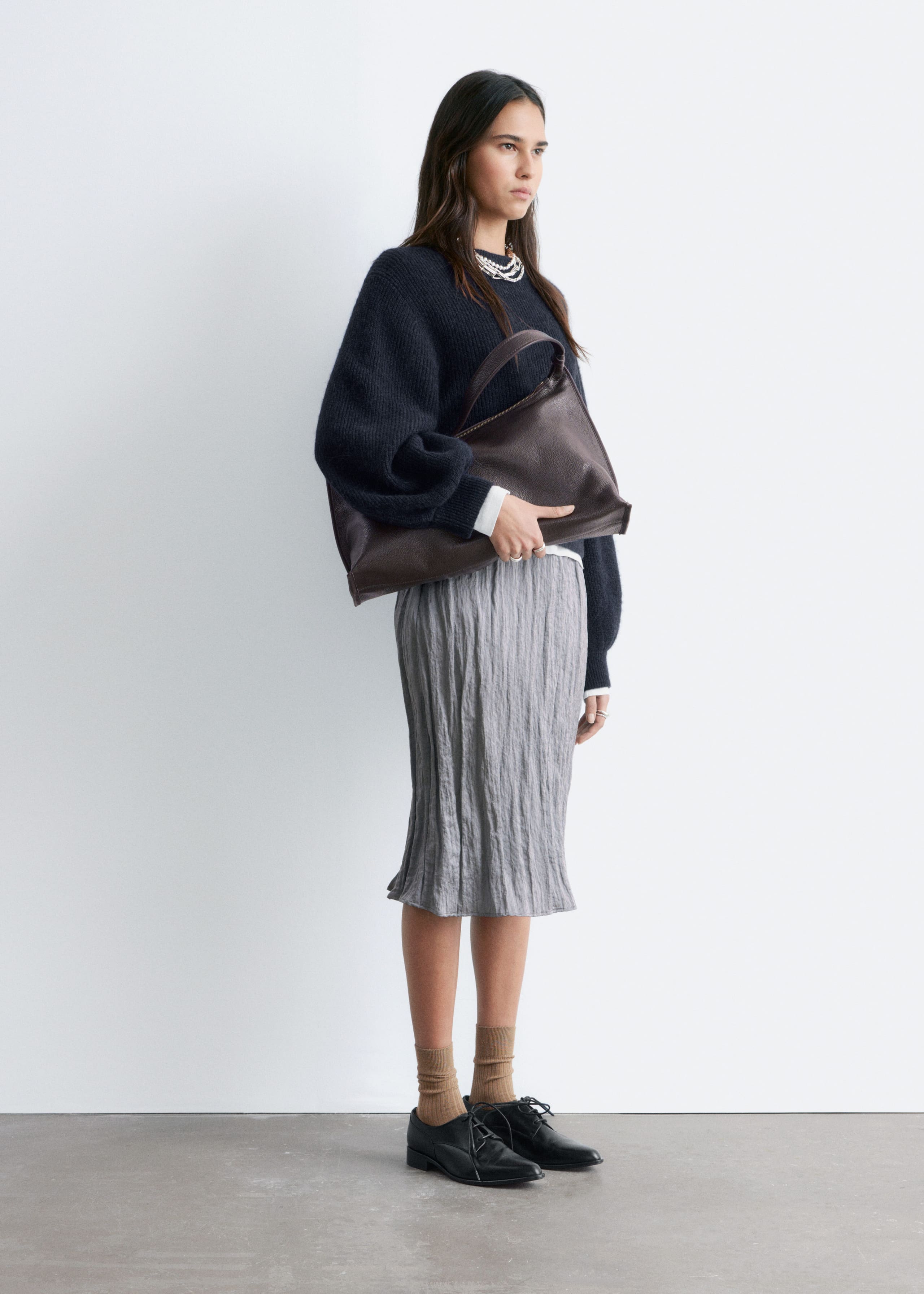 Image of Alpaca-Blend Balloon-Sleeve Jumper