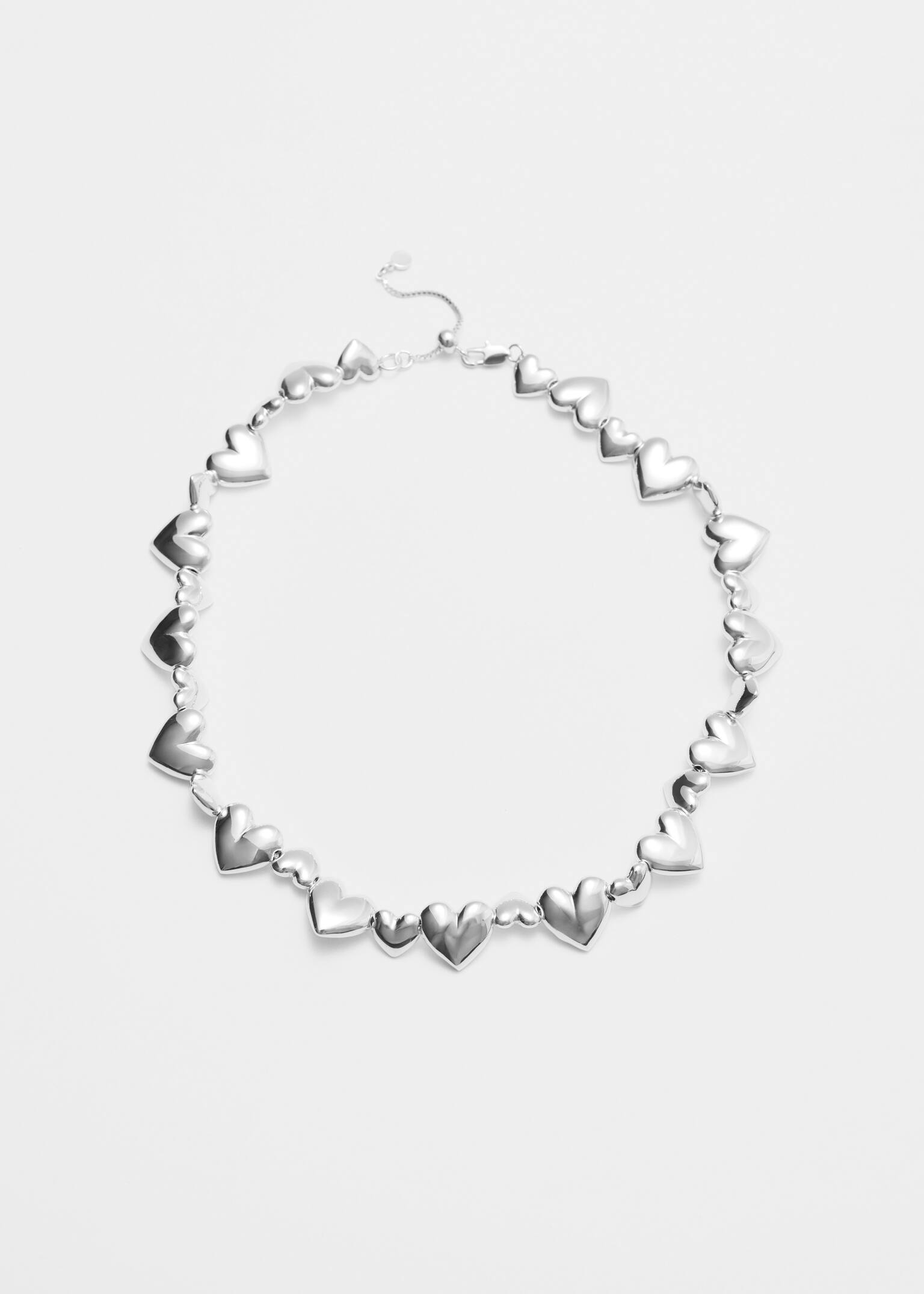 Collier court à cœurs - Argenté/Doré