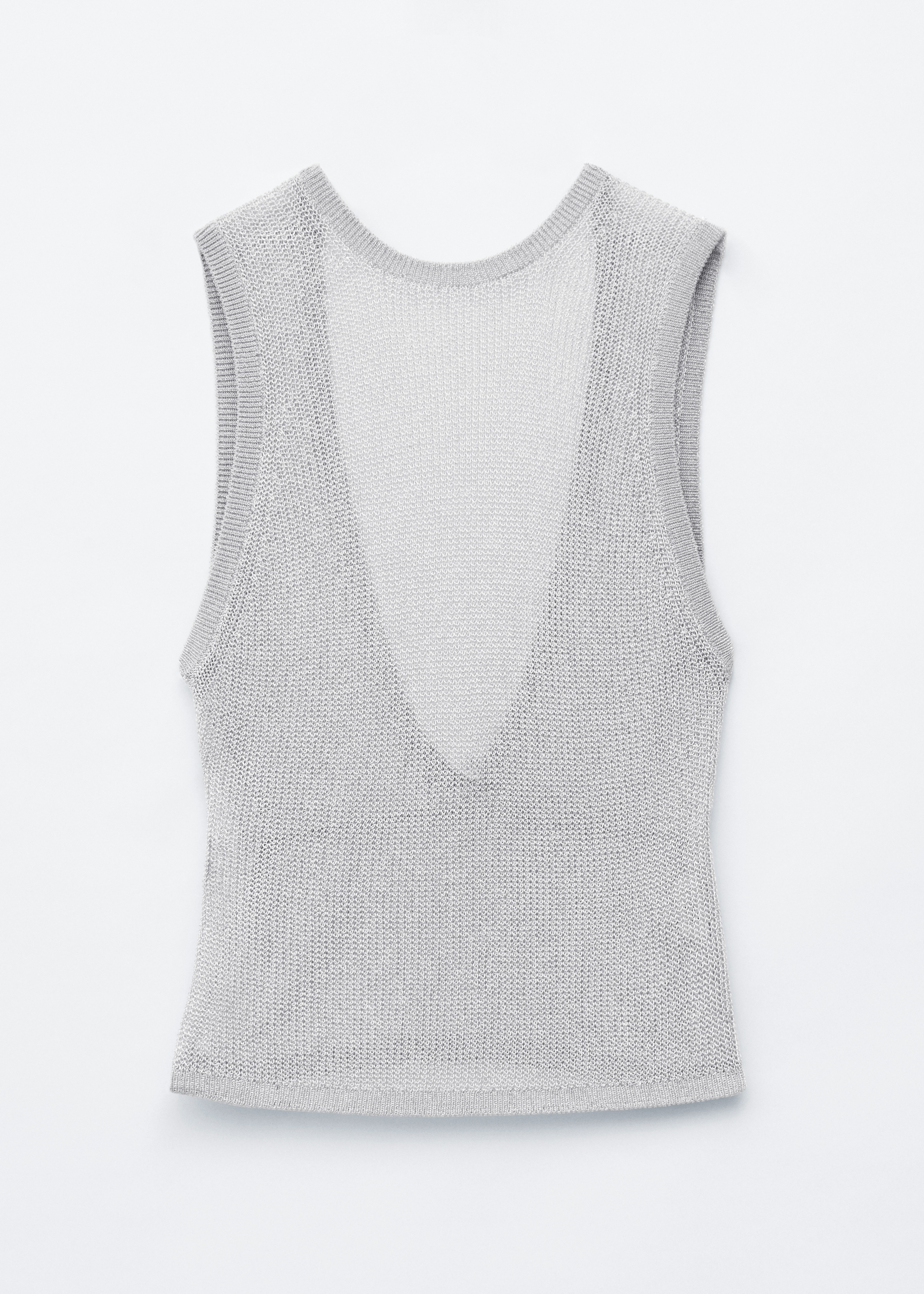Top drapeado con espalda escotada - Gris/Metalizado