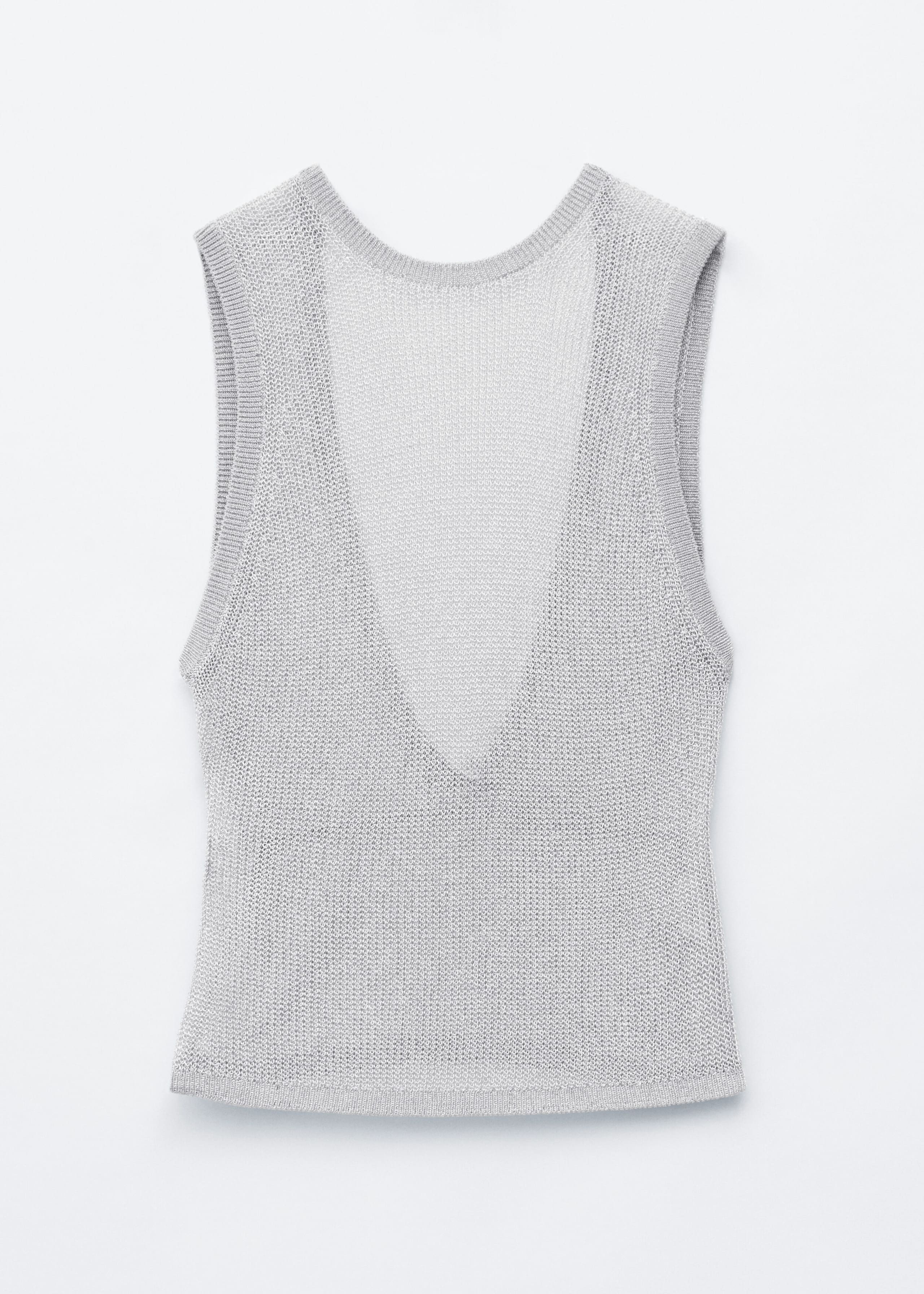 Draped Scoop-Back Top - Grey/Metallic - Still Life
