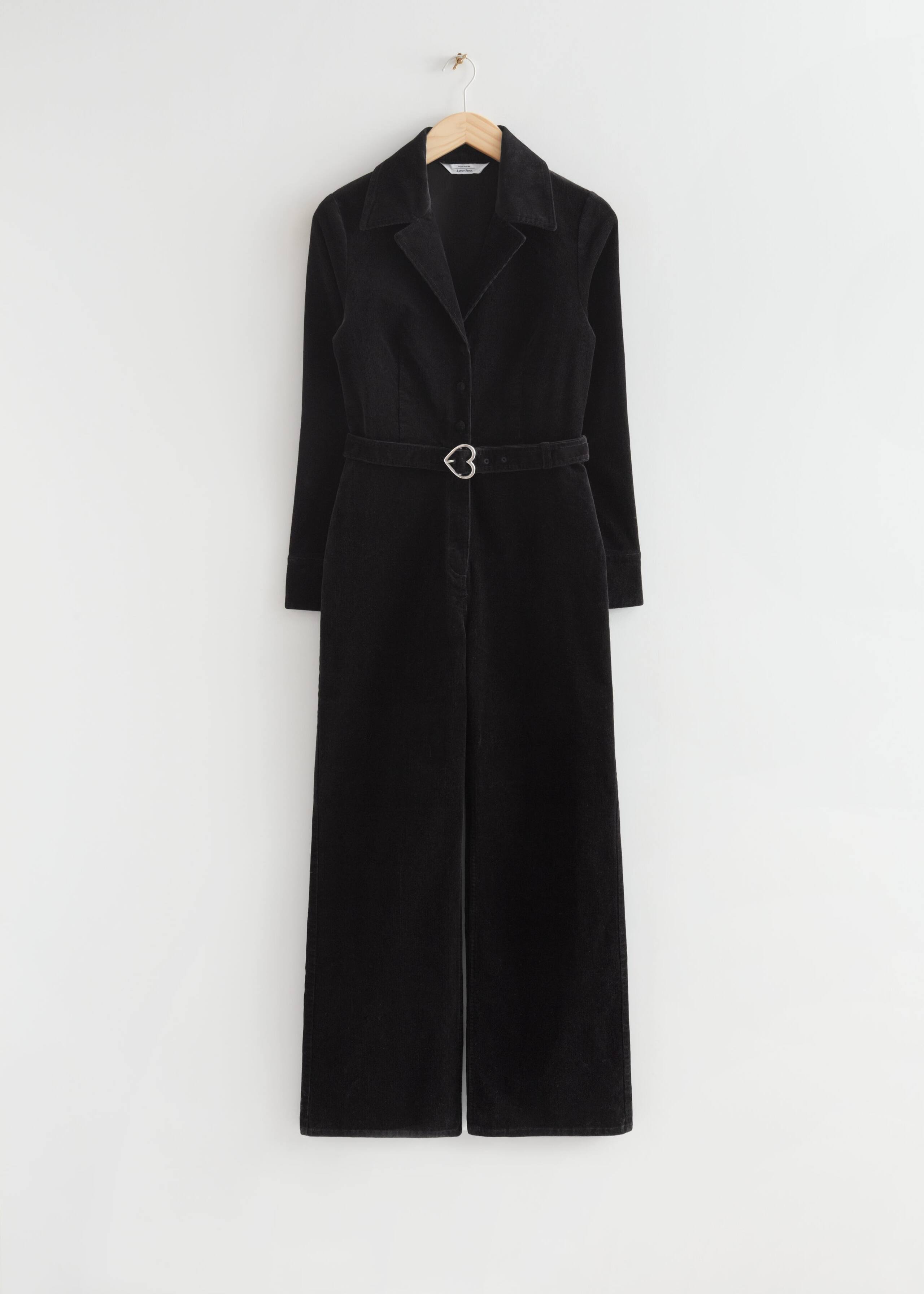 Fitted '70s Corduroy Jumpsuit - Black - Still Life