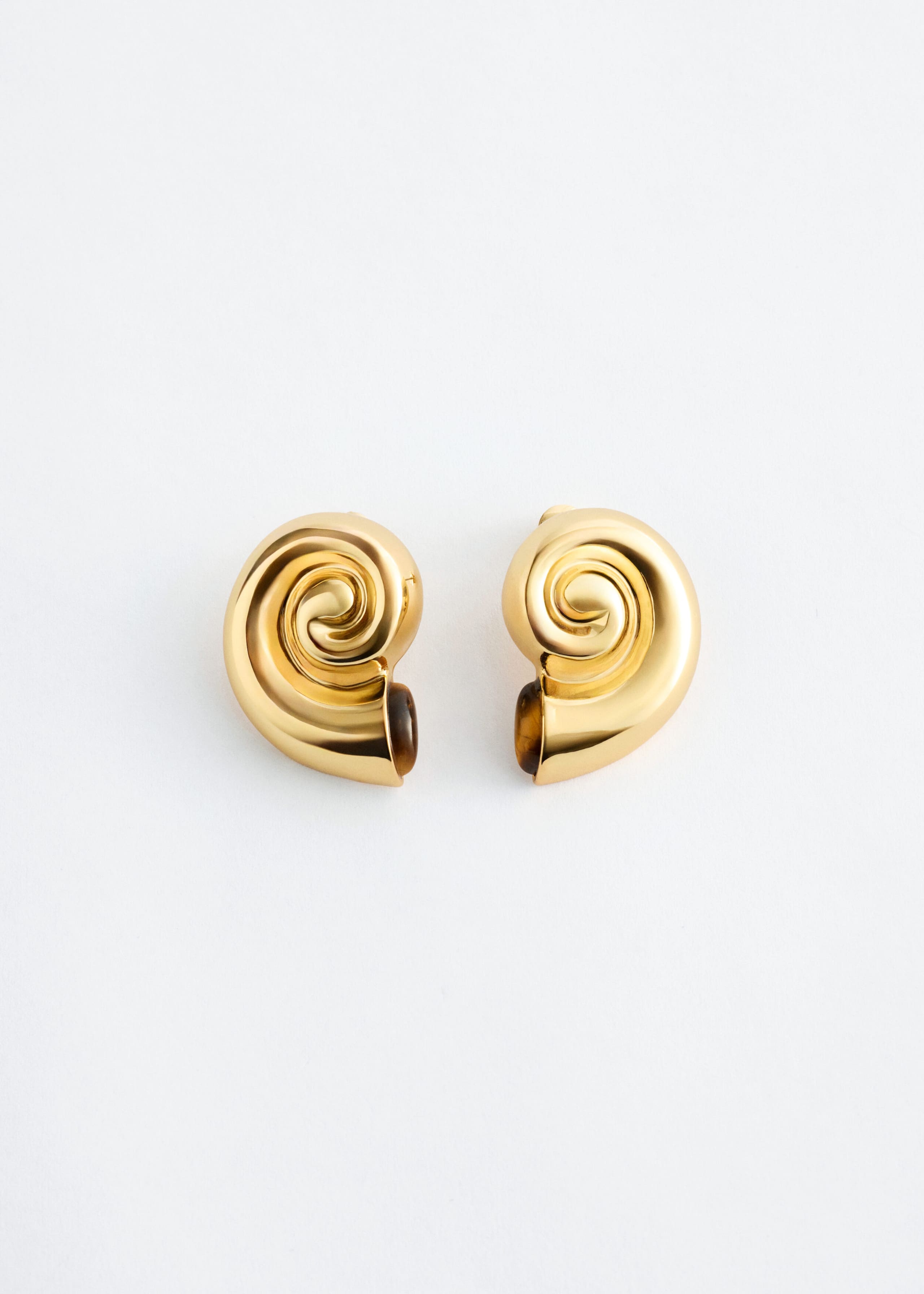 Gold-Plated Shell Earrings - Silver - Still Life