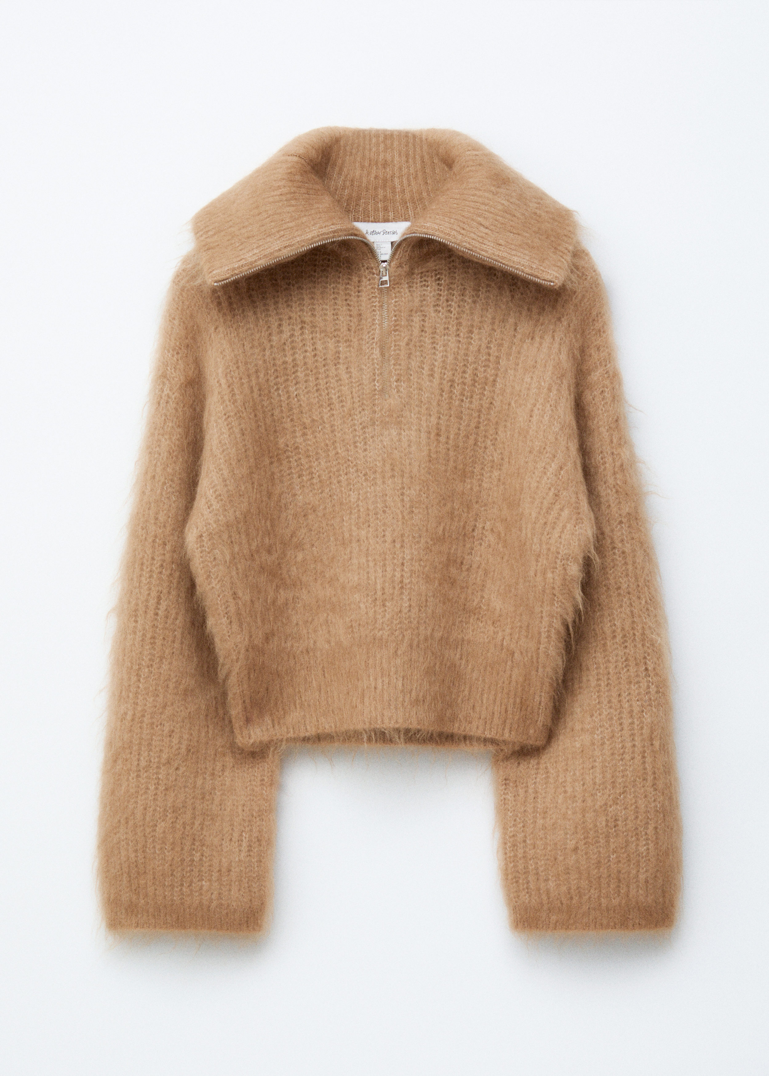 Rib-Knit Zip-Up Sweater