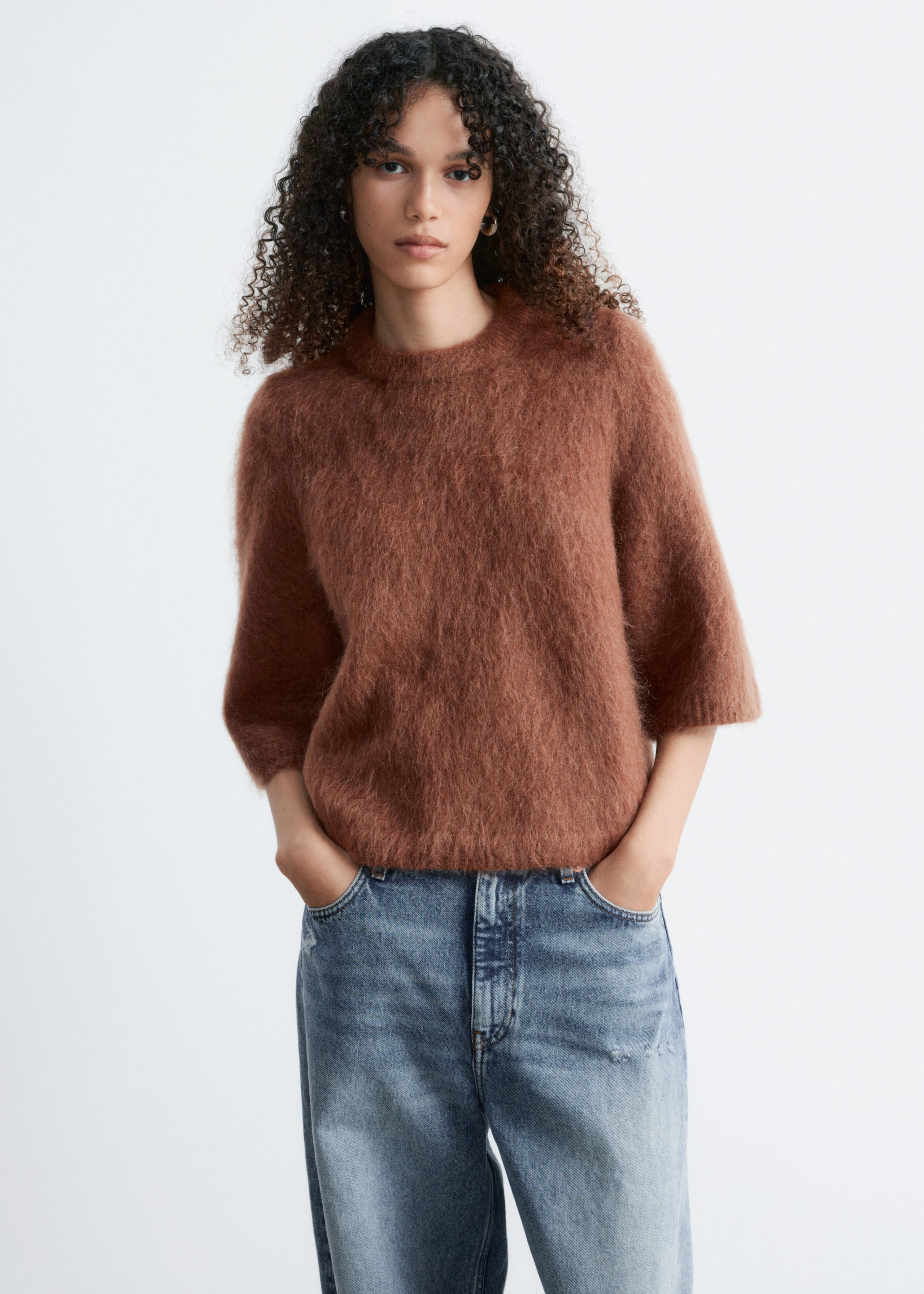 Image of Mohair-Blend Knitted T-shirt