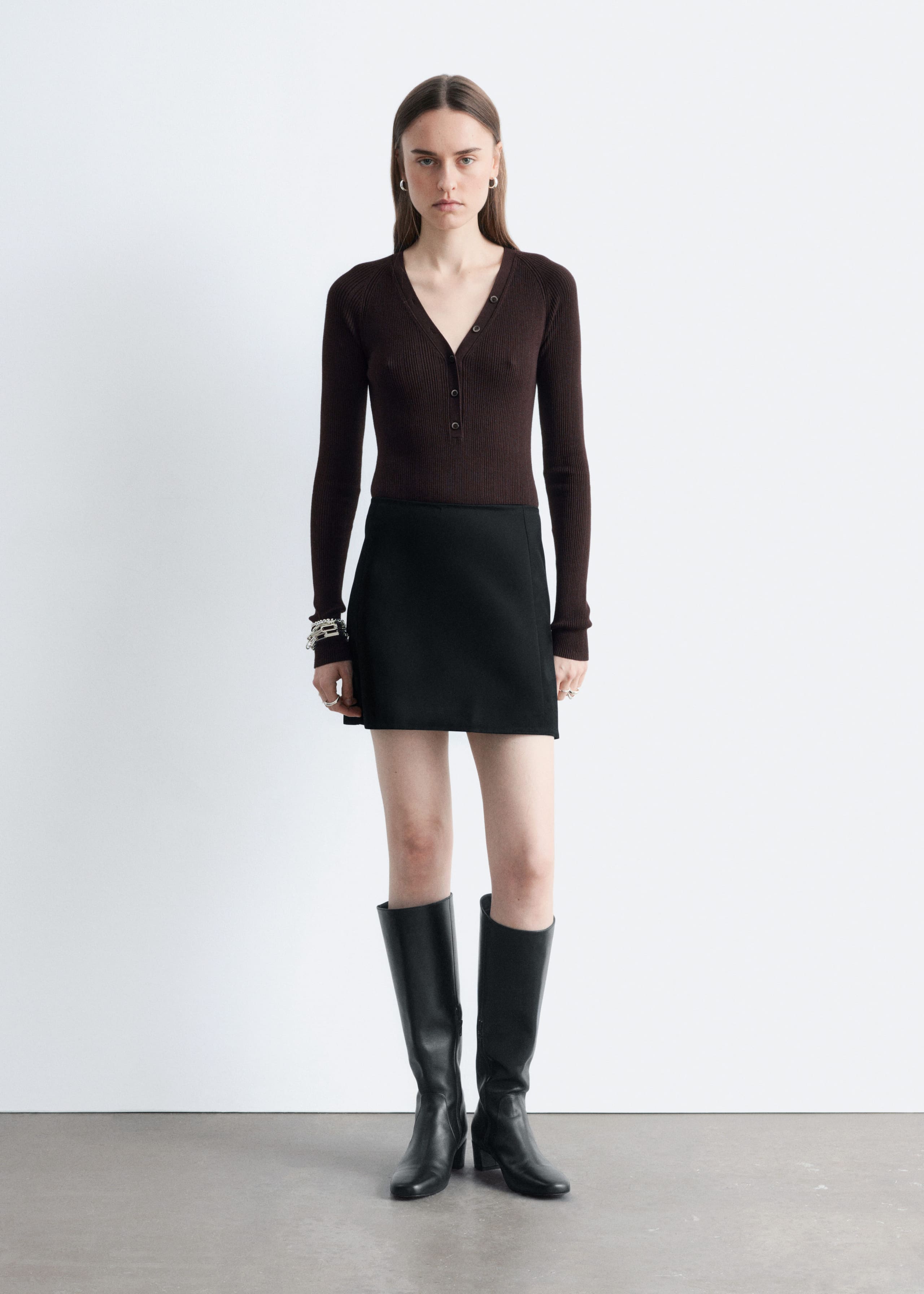 Image of Long-Sleeve Rib-Knit Bodysuit