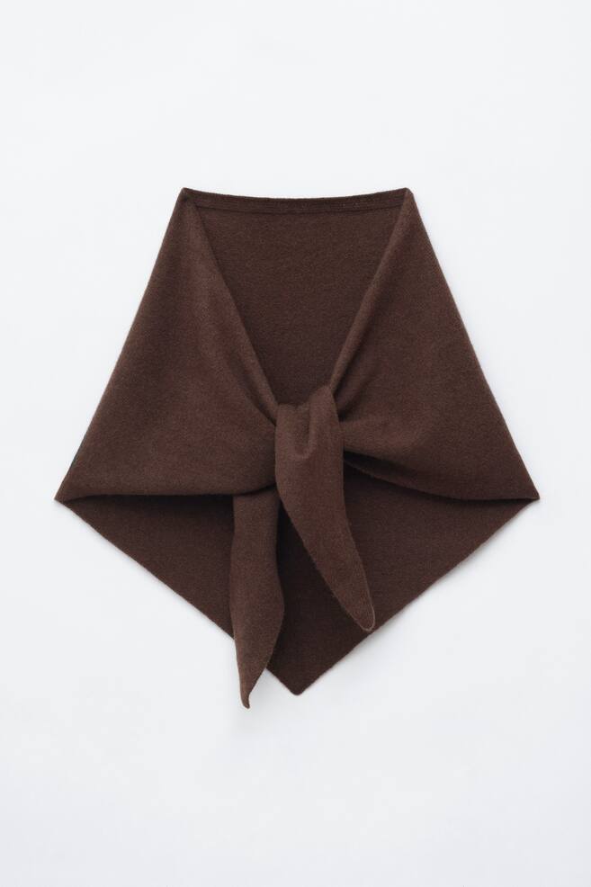 Cashmere Scarf - Dark Brown/White/Red/Grey - 1
