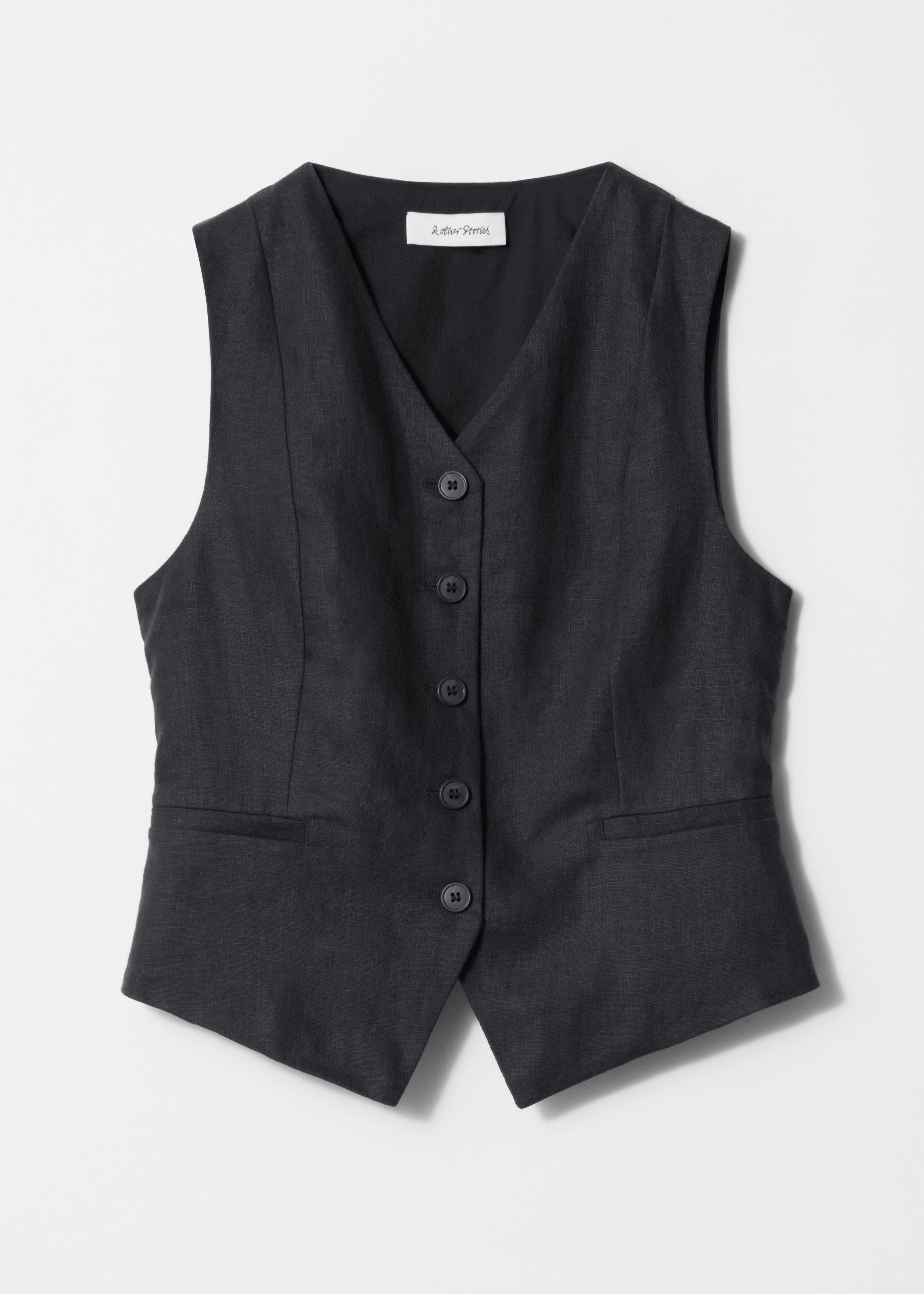 Tailored Linen Vest - Black - & Other Stories - & Other
