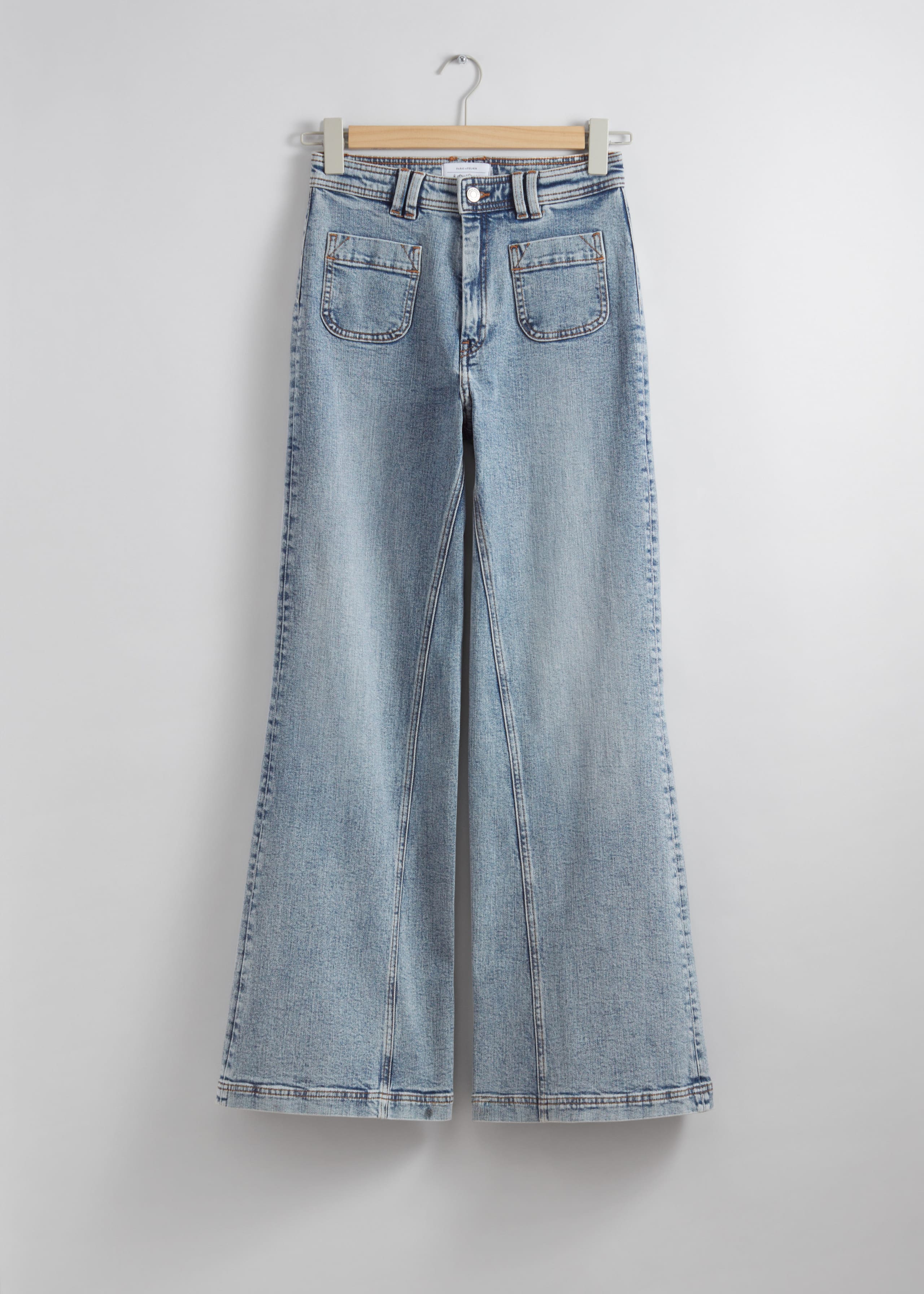 Flared Patch-Pocket Jeans - Light Blue - Still Life