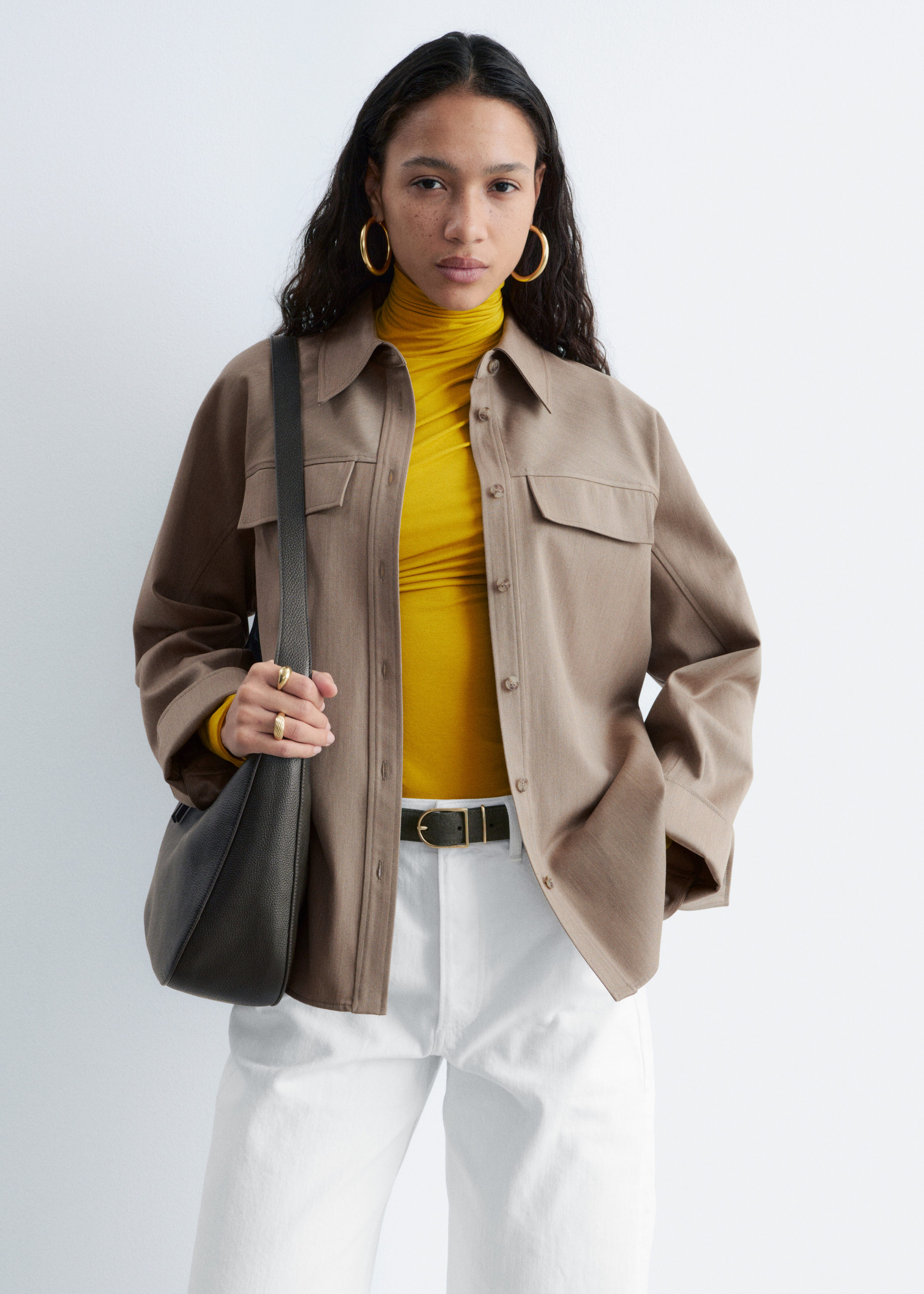 Structured wool-cotton shirt