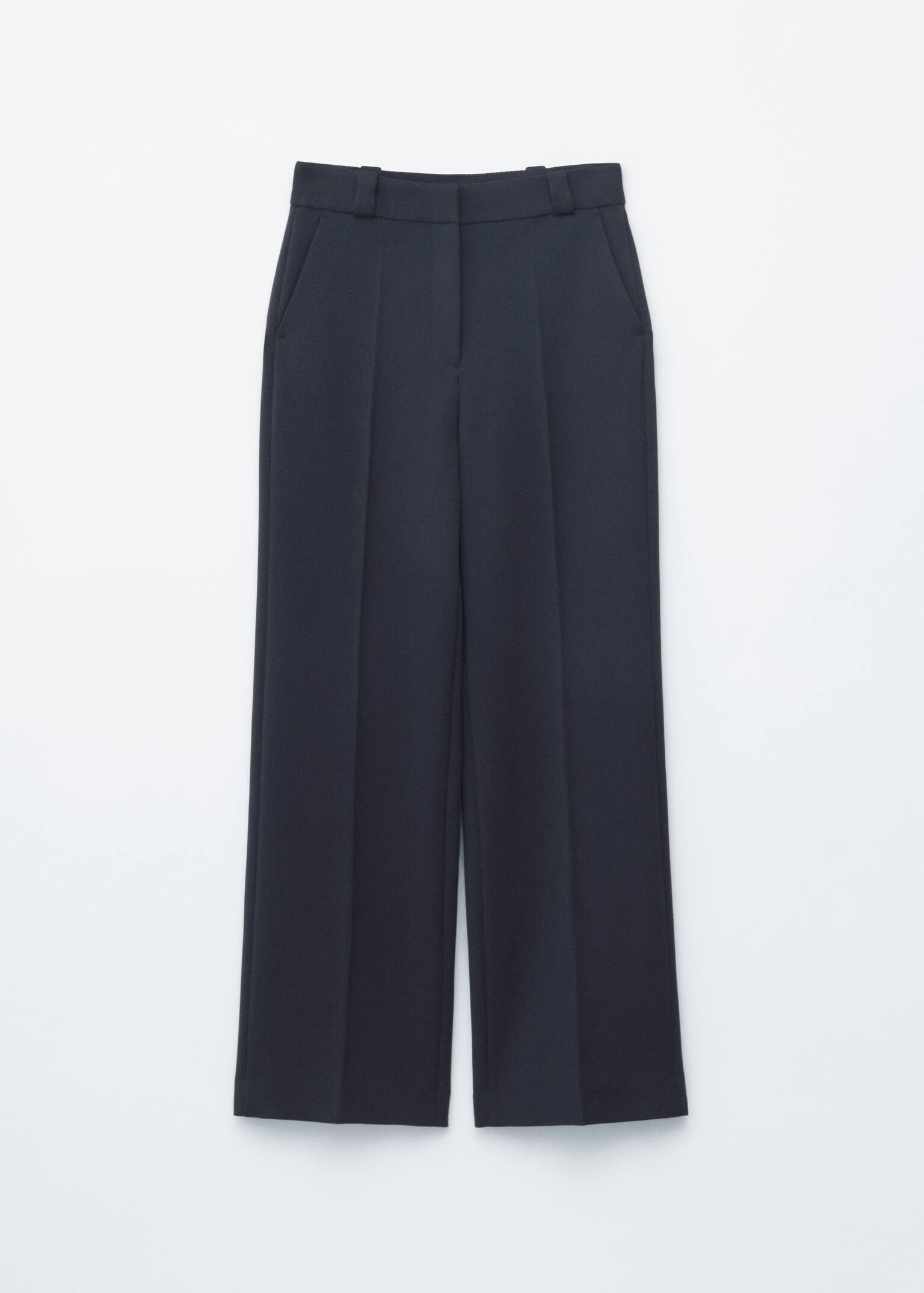 Wide Press-Crease Trousers - Bleu marine/Marron foncé/Noir/Kaki/Couleur crème/Rouge foncé