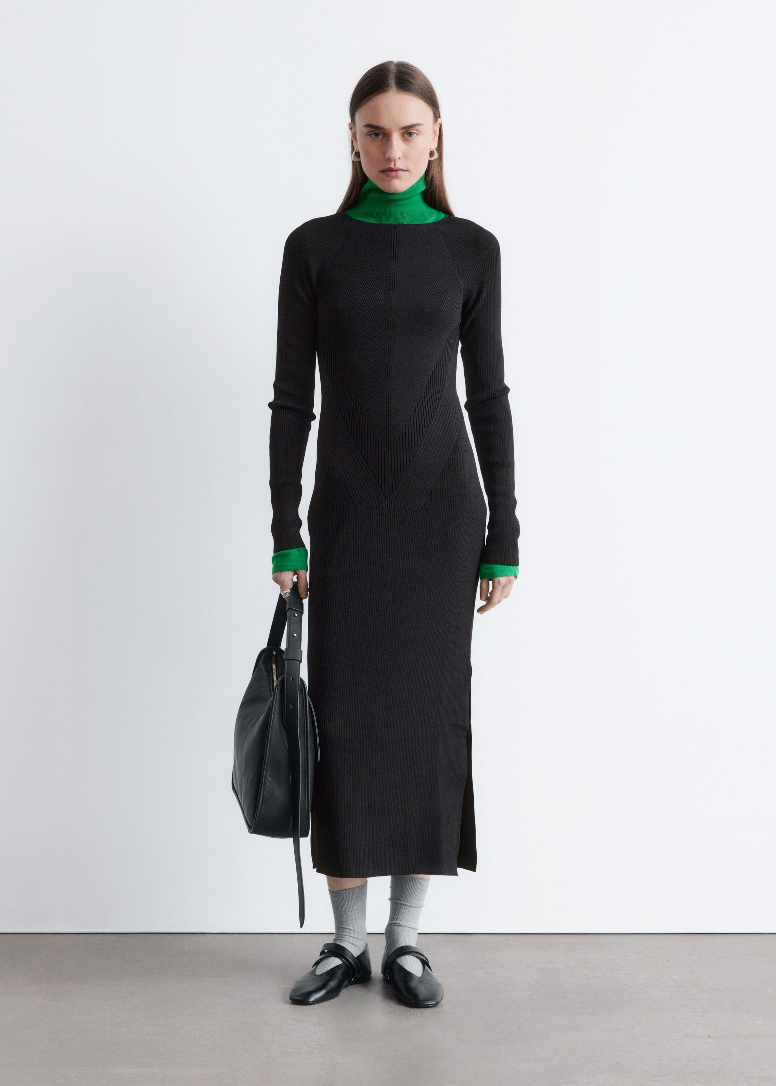 Image of Rib-Knit Maxi Dress