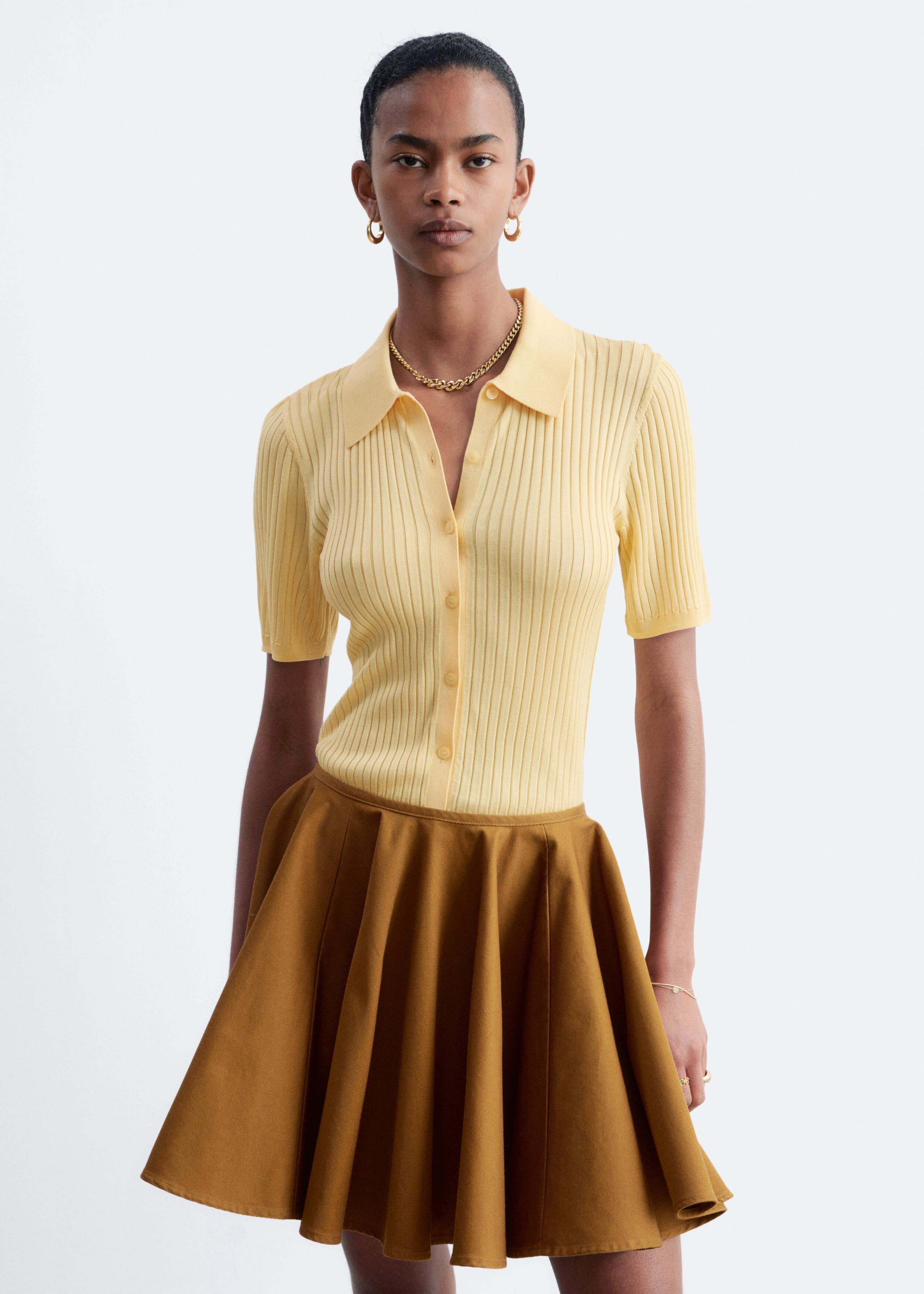 Image of Cotton Circle Mini Skirt