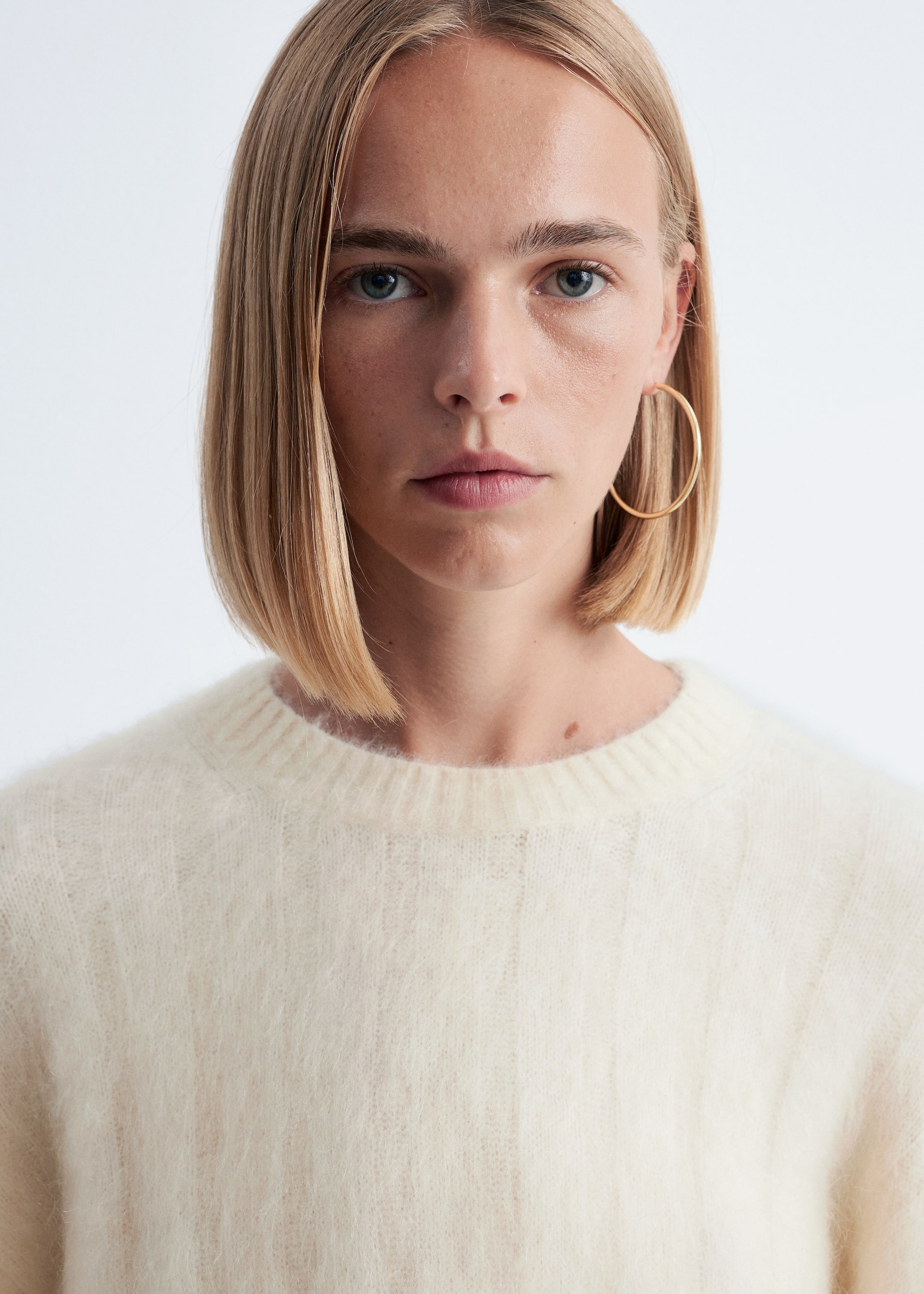 View larger image: Mohair-Blend Rib-Knit Jumper - Cream - Ladies | H&M GB 3