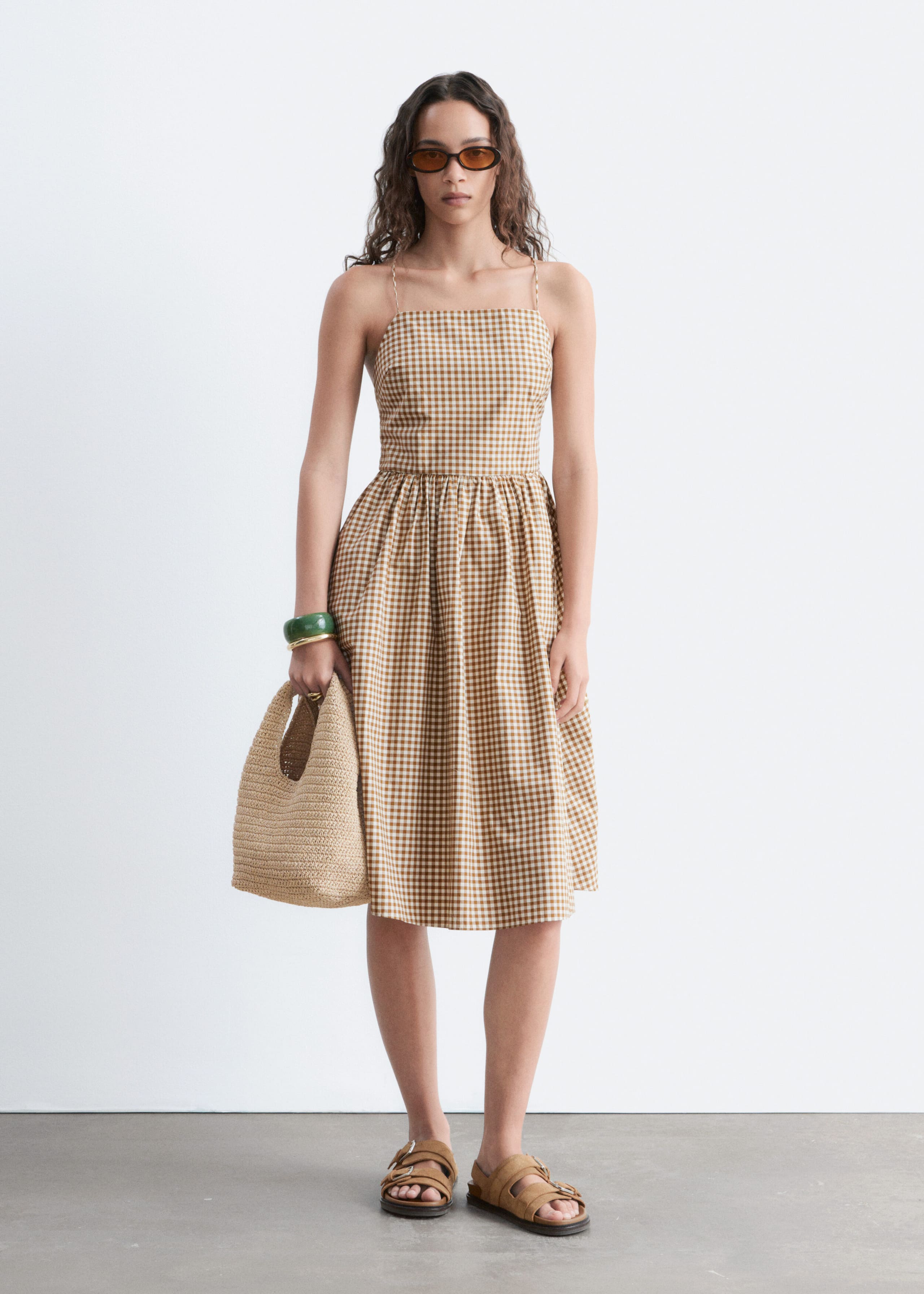 Cotton Midi Dress - Light Blue - Lookbook