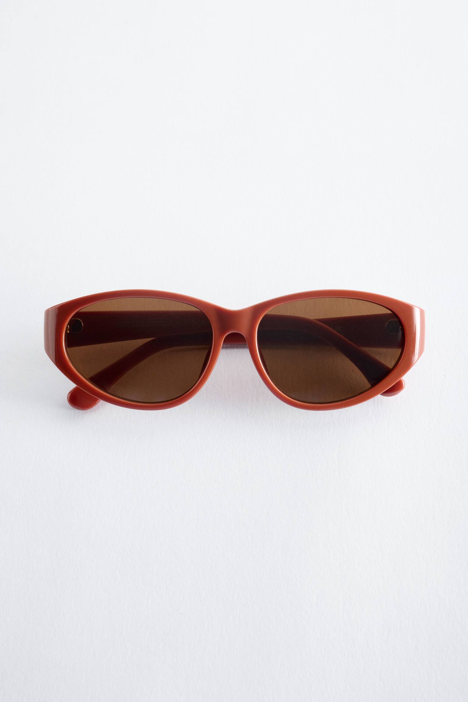 Ovale Cat-Eye-Sonnenbrille - Dunkles Rostbraun/Beige/Braun/Schildpatt - 1