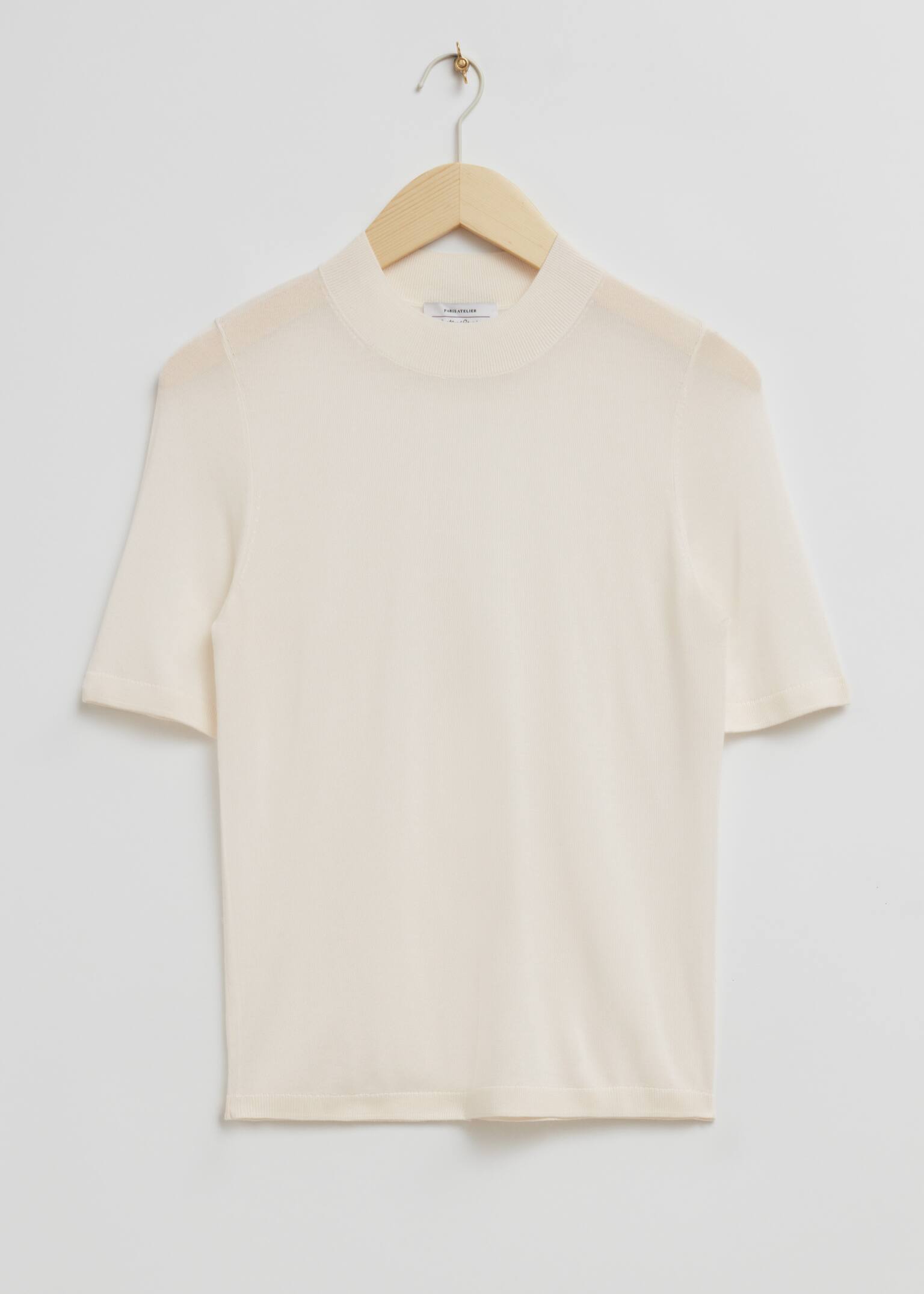 Fijn gebreid T-shirt - Lichtbeige