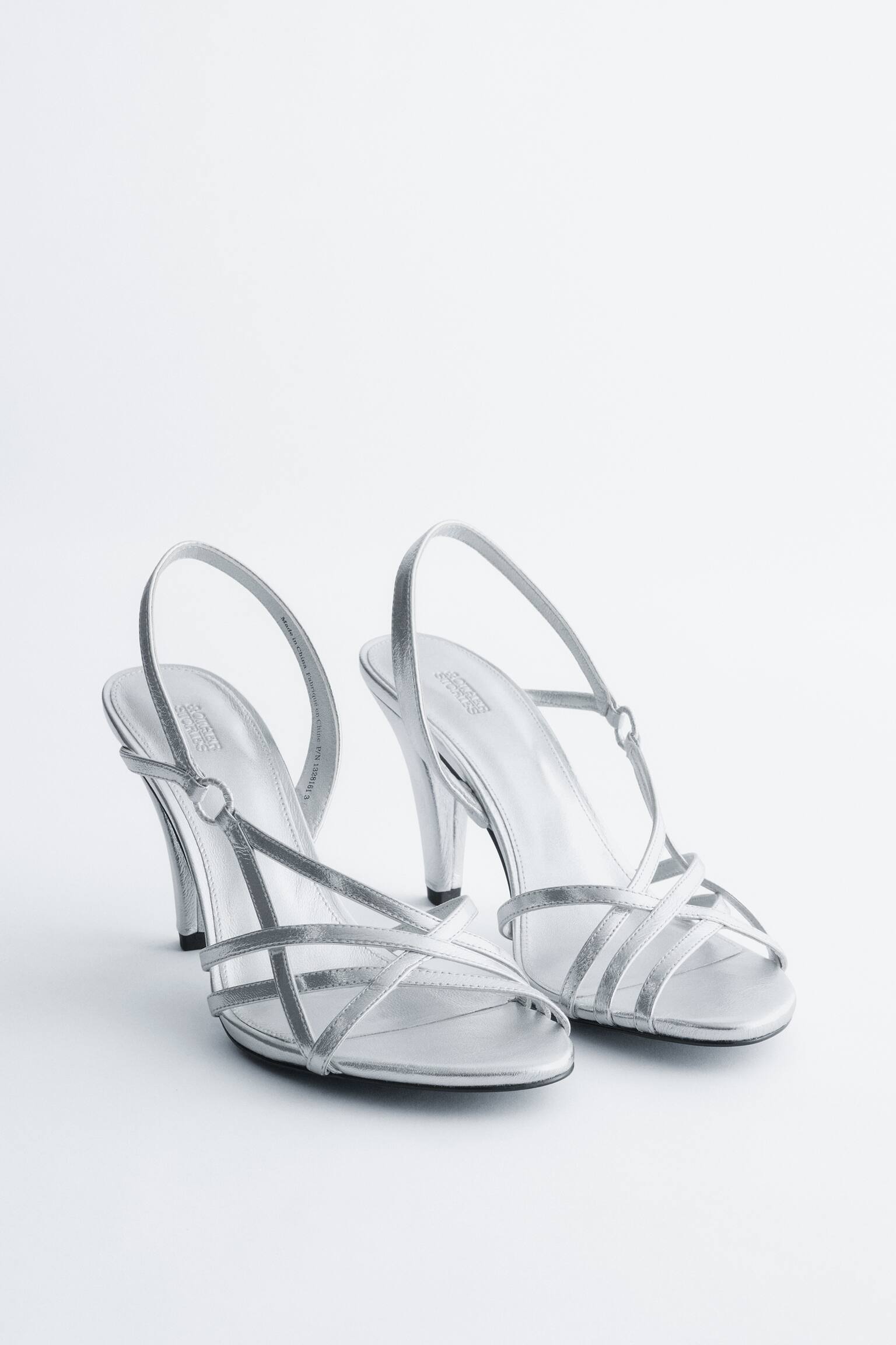 Lädersandaler med ringdetalj - Silver/Brun - 4