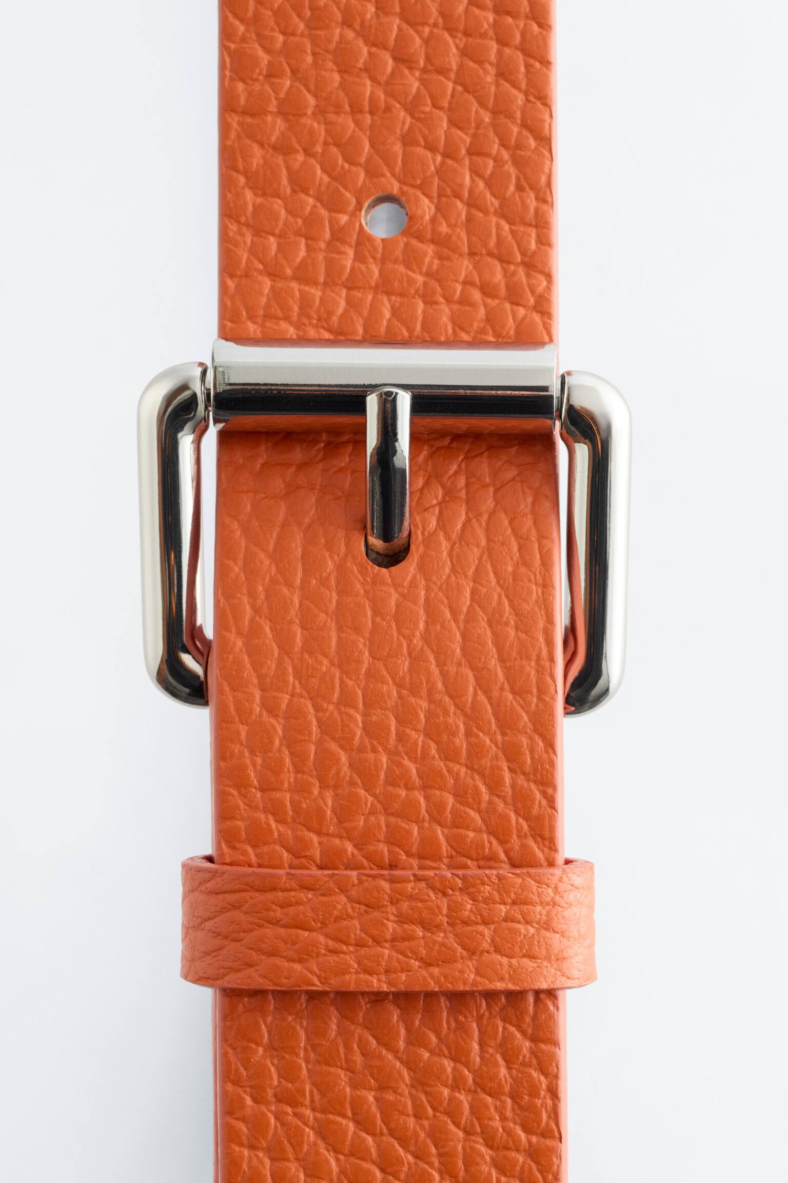 Läderskärp med struktur - Orange/Brun - 2