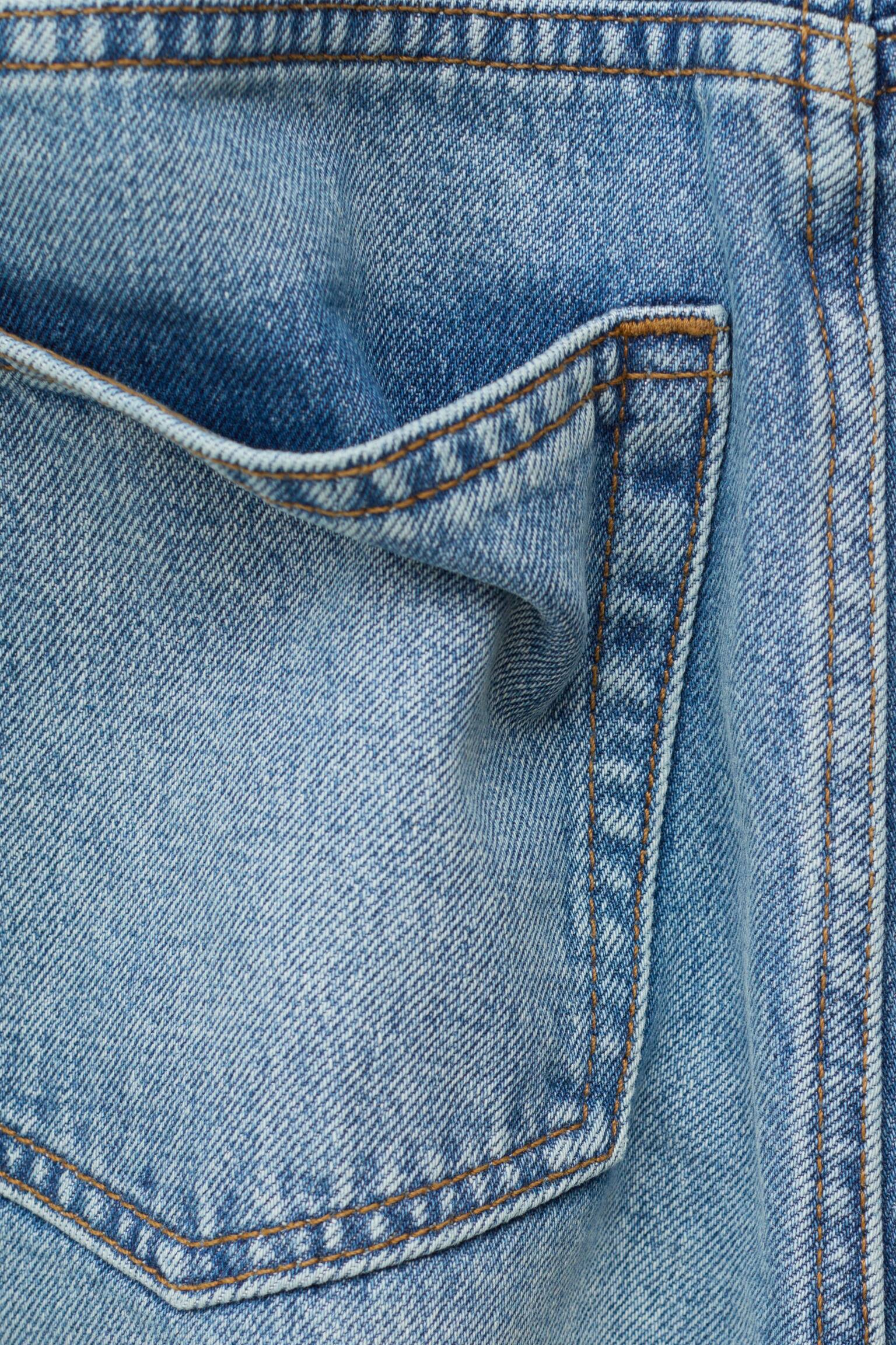 Lockere Jeansshorts - Mittelblau/Schwarz - 3