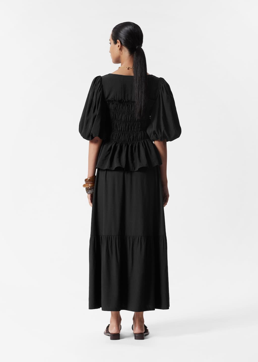 Image of Falda midi escalonada