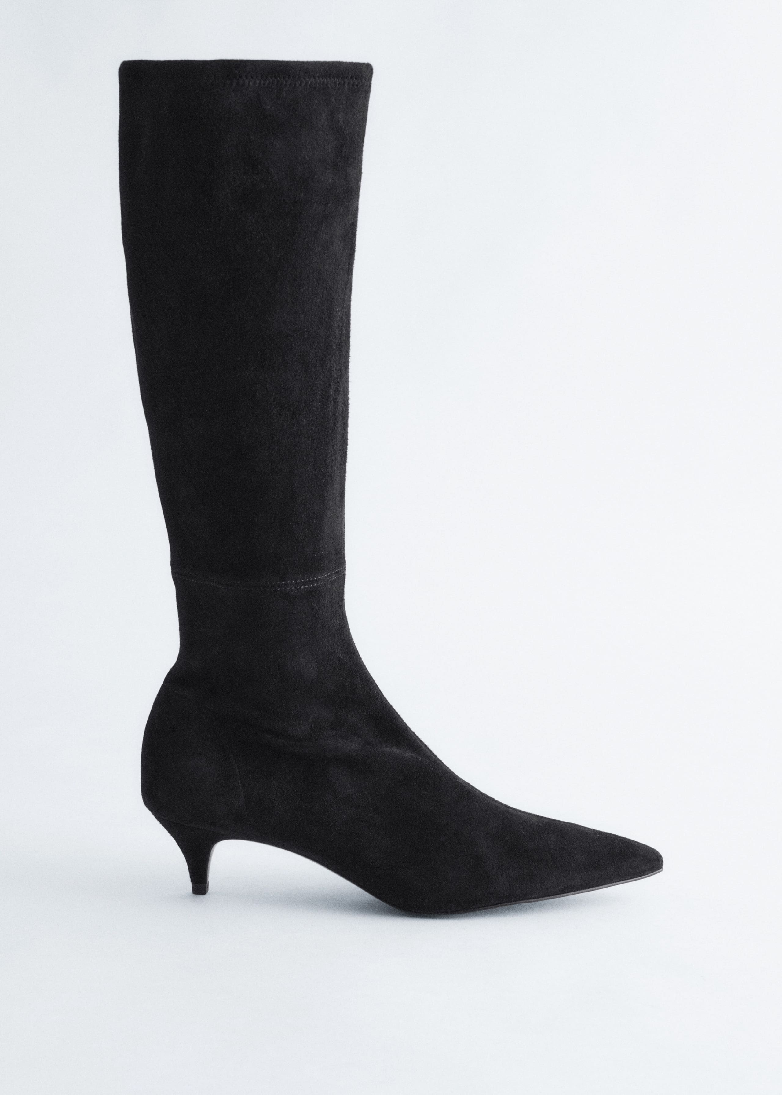 Image of Stretch-Suede Knee Boots