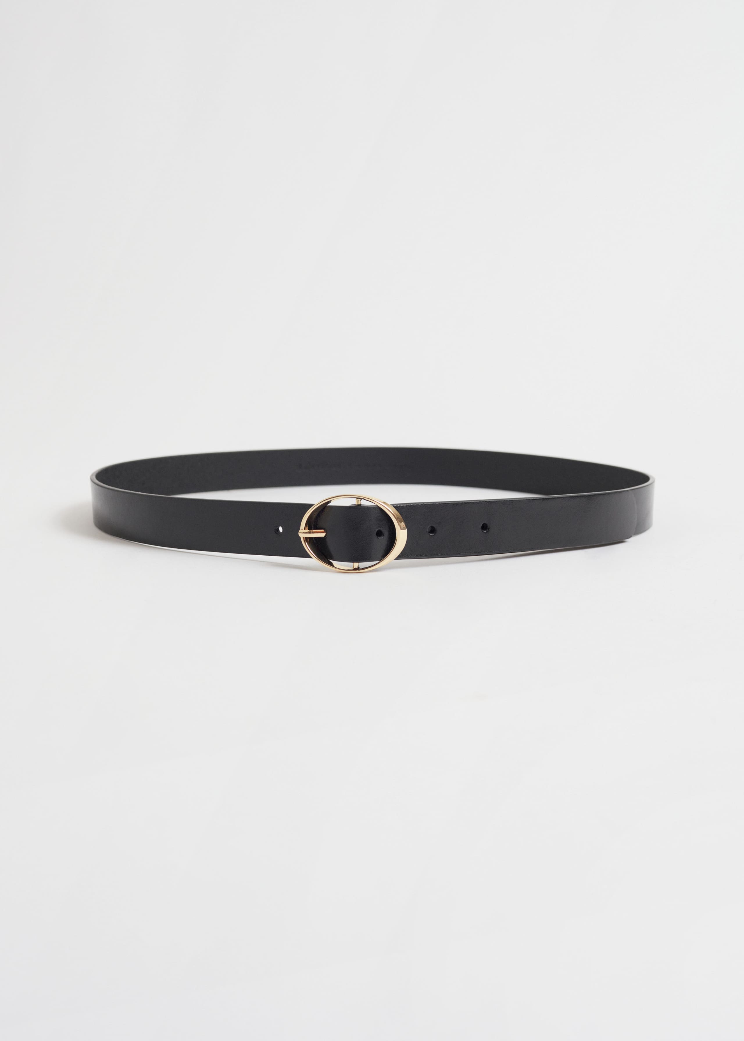 Ledergürtel mit Schlangenlederprägung - Schwarz - Stillleben