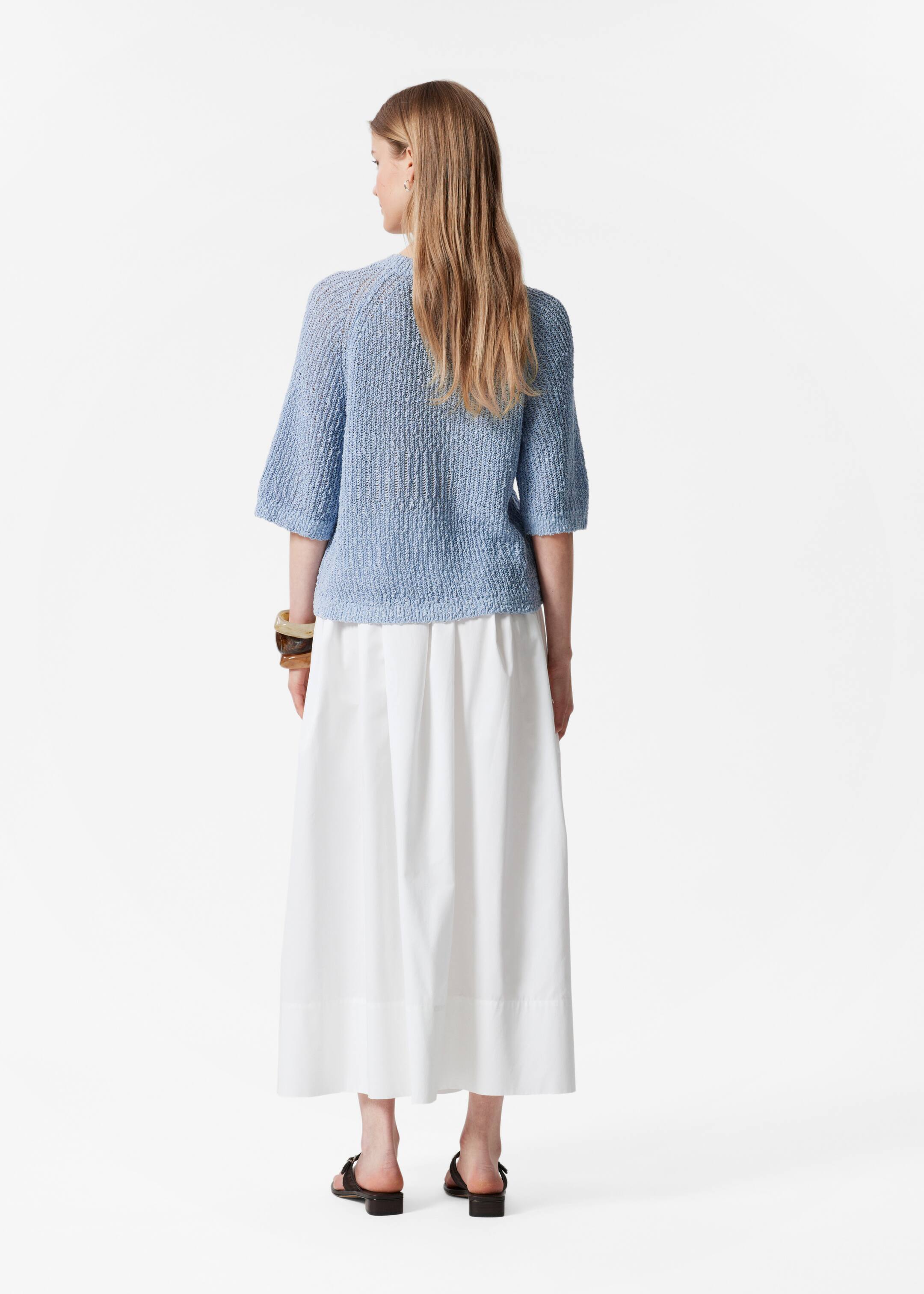 Visualizza immagine più grande: T-shirt in misto seta lavorata a maglia - Blu polvere - DONNA | H&M IT 4