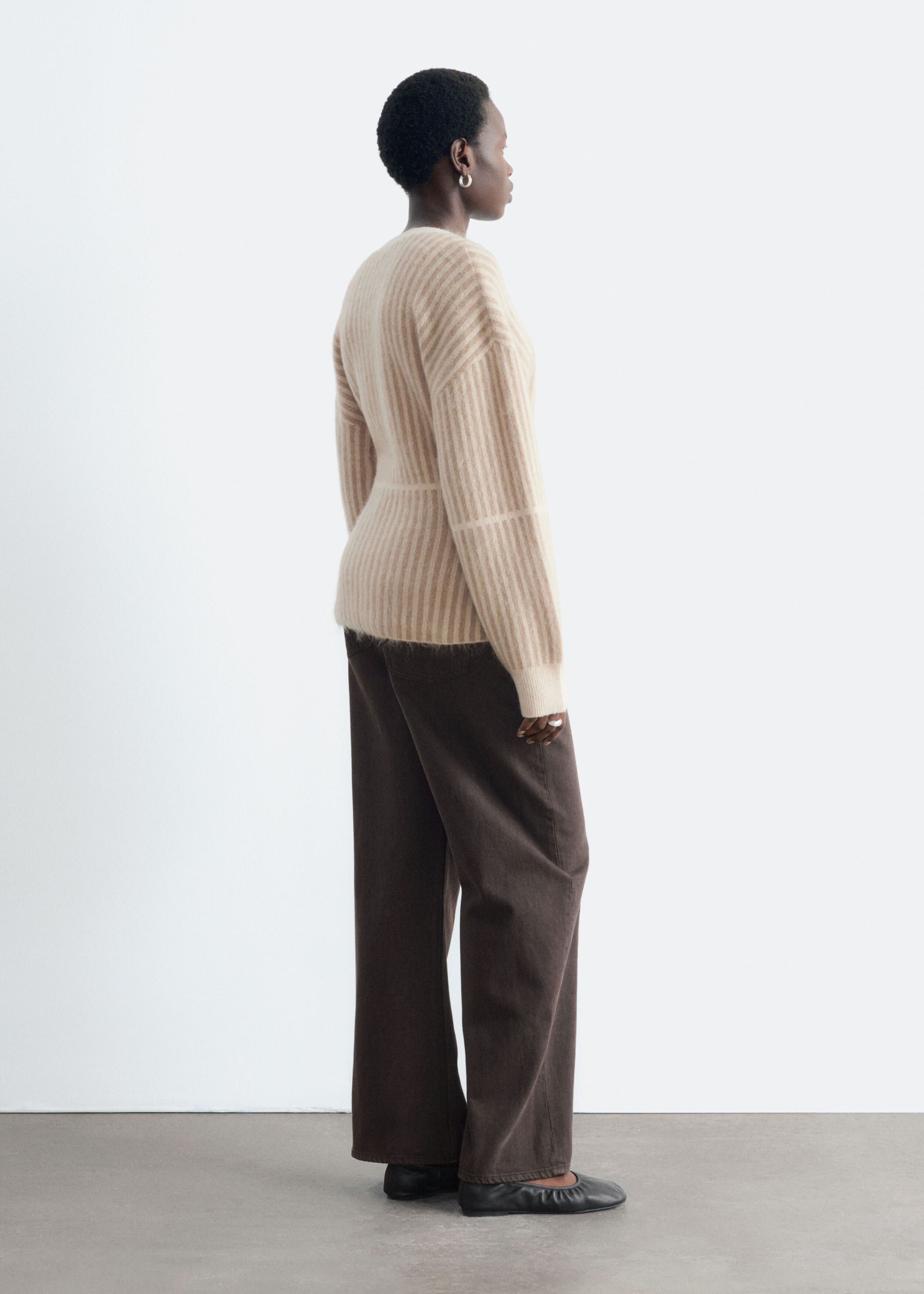 Wikkelvest van een mohairmix - Beige - Lookbook