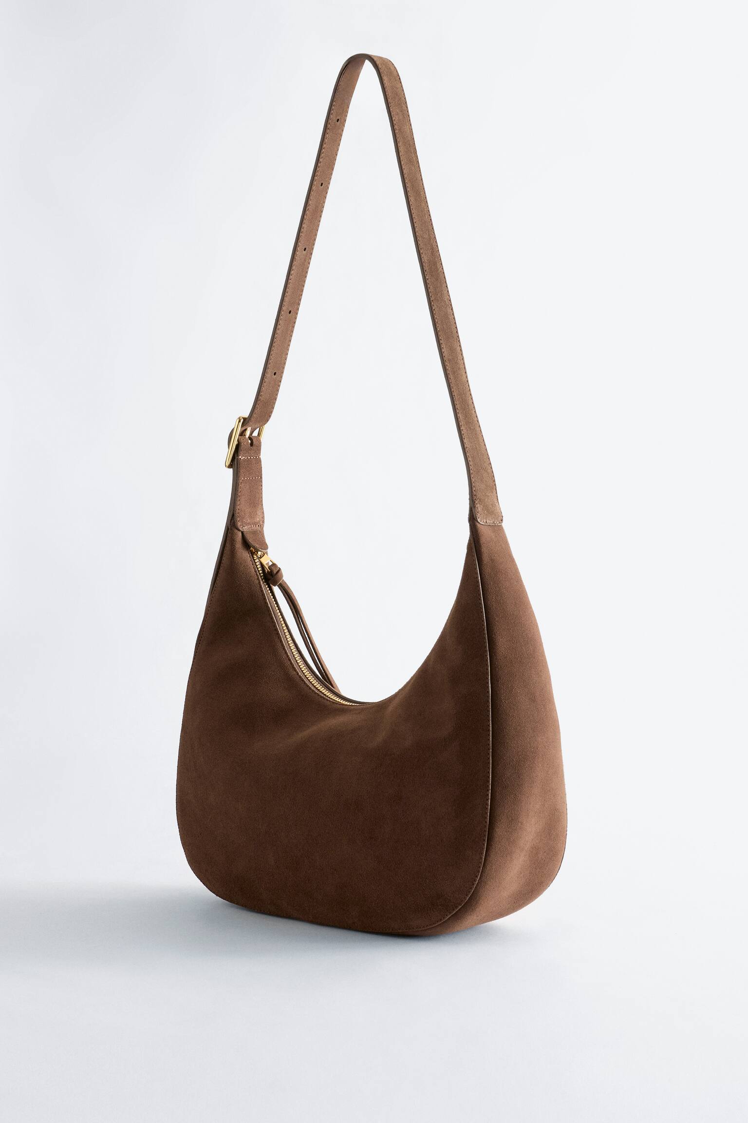 Halvemaanvormige crossbodytas-Donkerbruin - 4