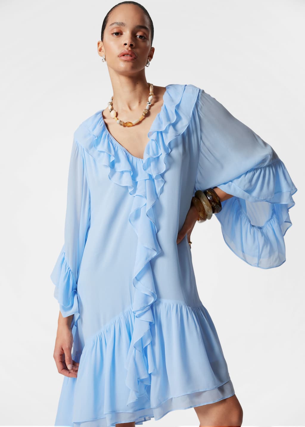 Collana con pietre irregolari - Verde/Oro - Lookbook
