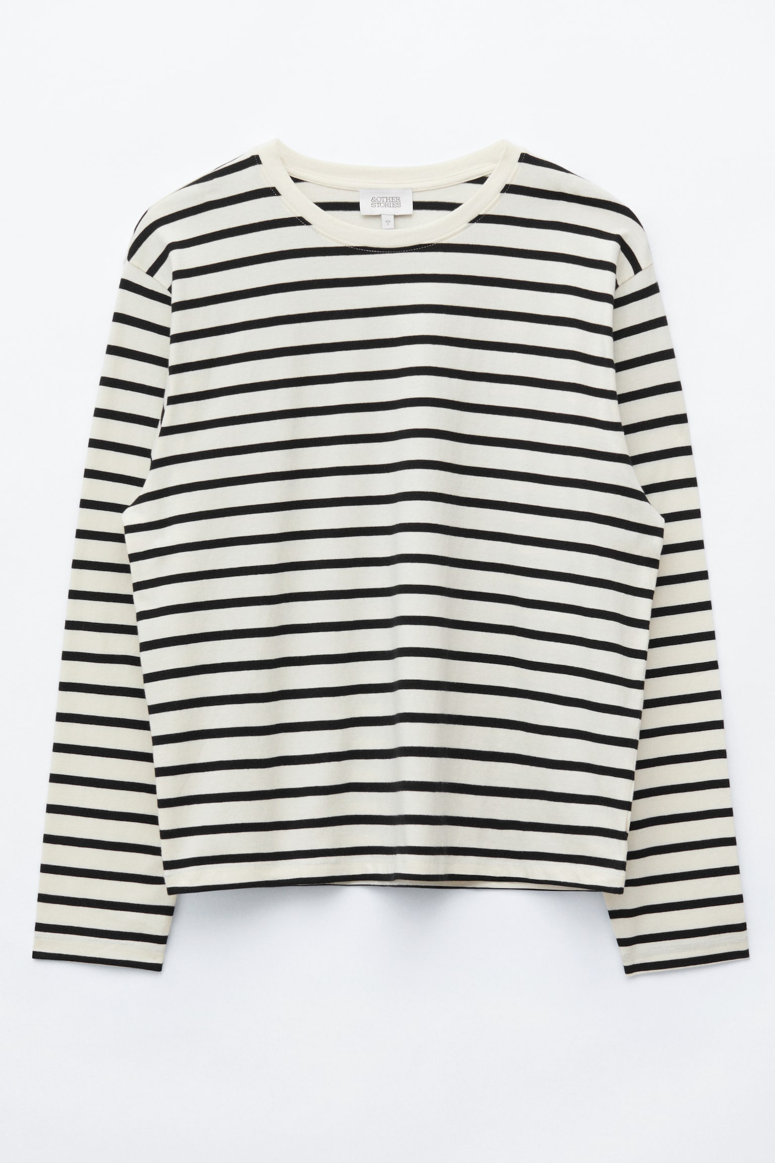 Cotton Jersey Top - Off White/Stripes/לבן - 1