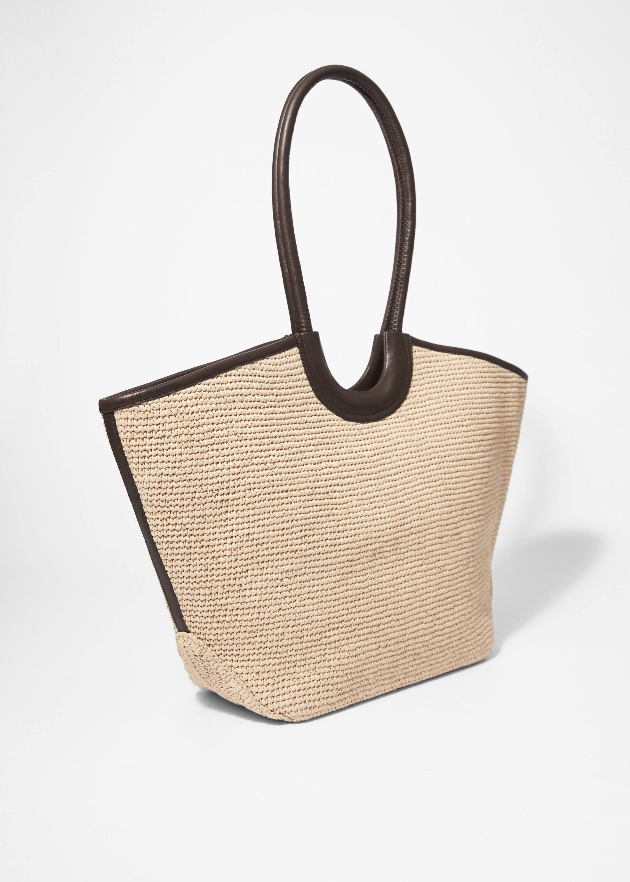 Größeres Bild ansehen: Tragetasche aus Stroh mit Lederdetail - Beige - Ladies | H&M DE 3