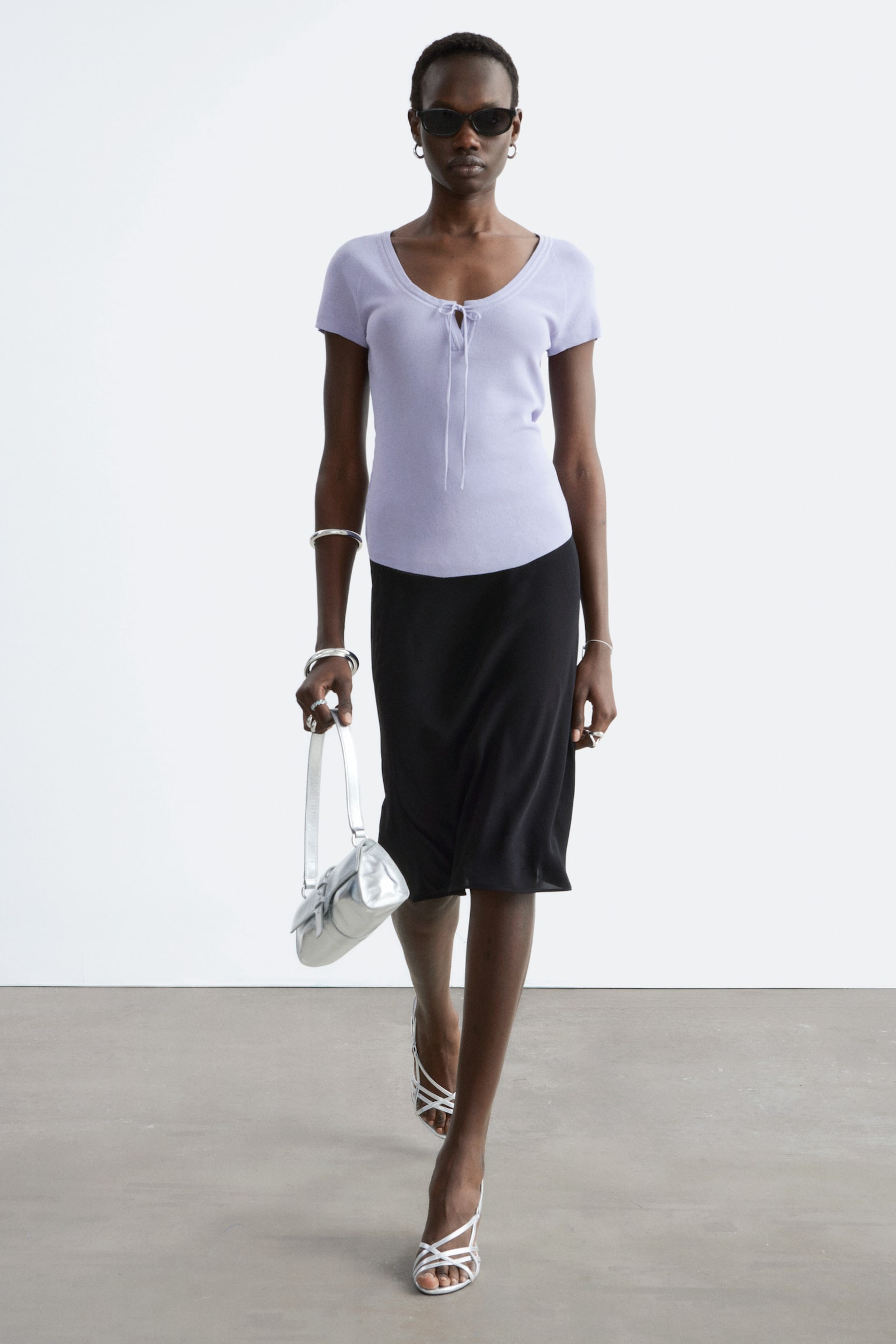 חצאית סליפ באורך הברך - 3