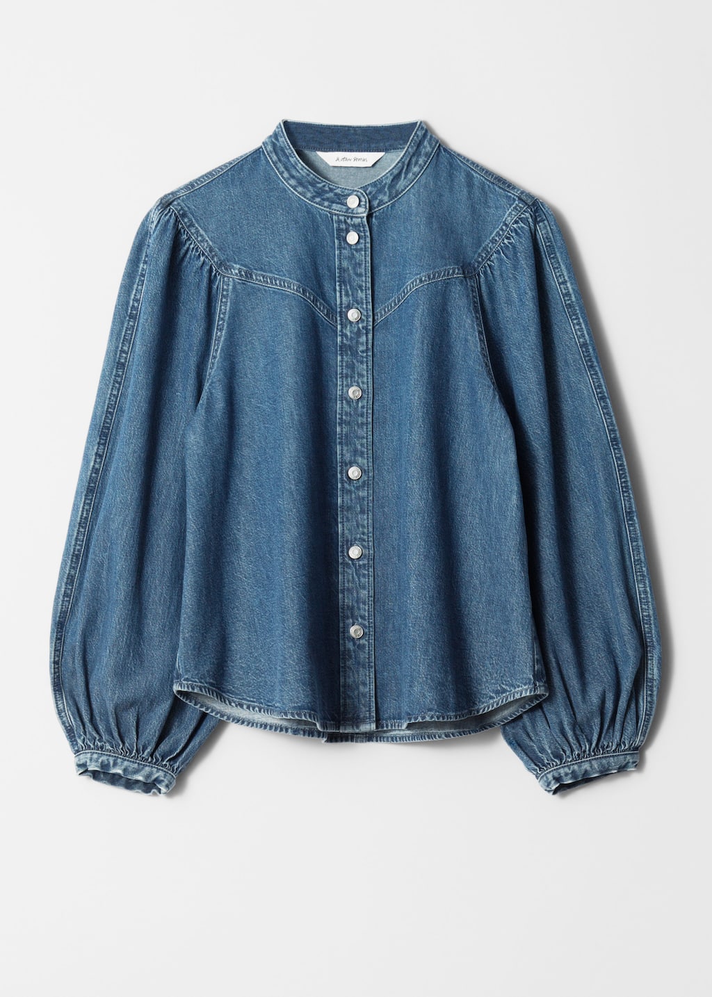 Image of Jeansbluse mit Puffärmeln